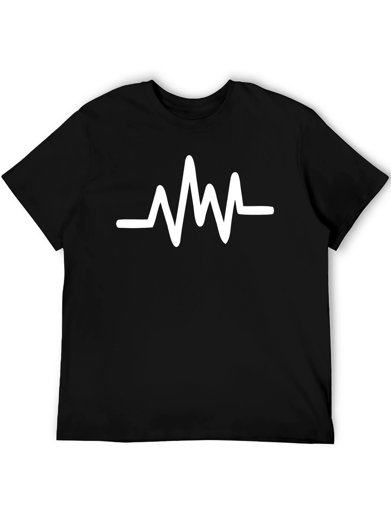 Black Heartbeat Pulse Graphic T-Shirt view 5
