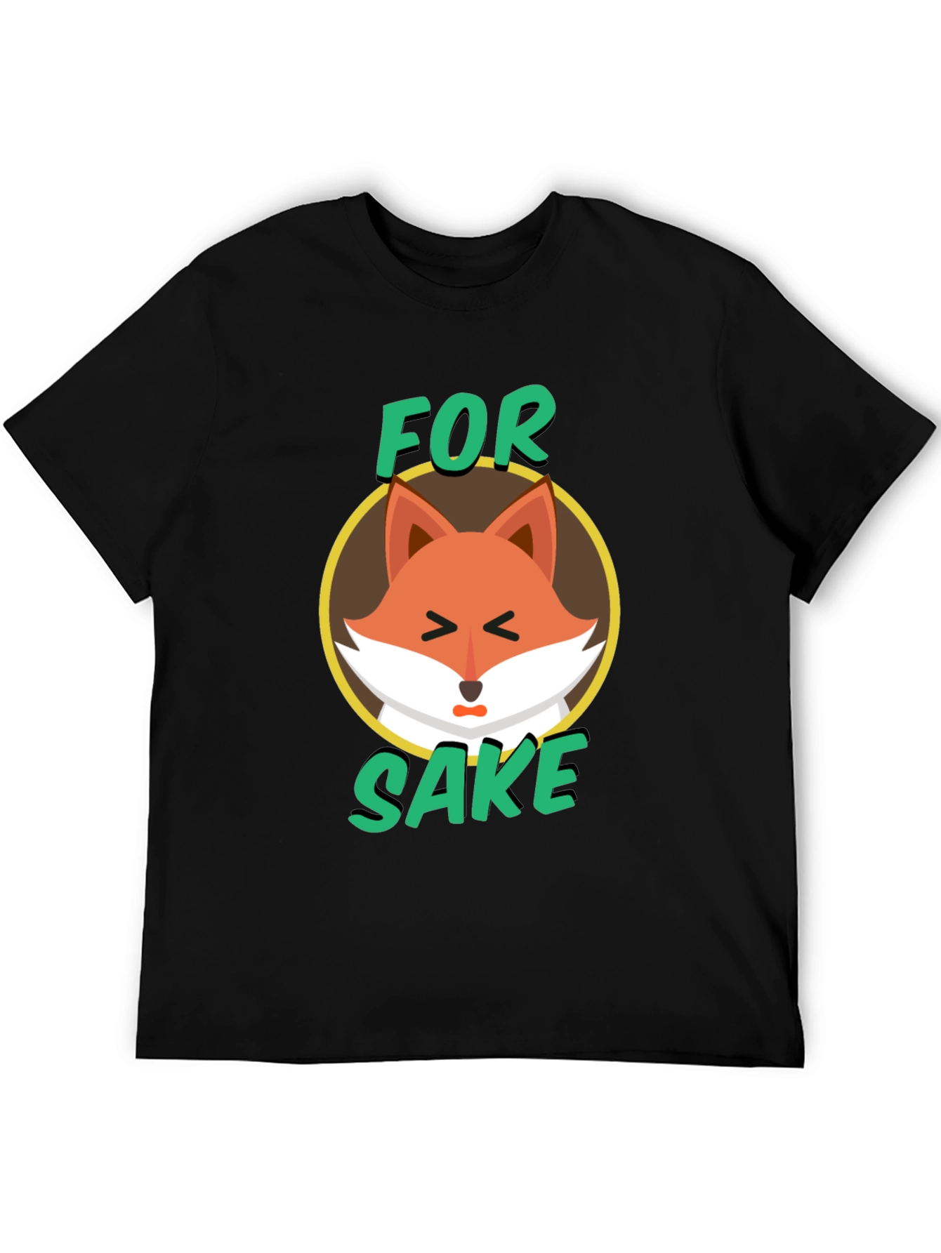 Black For Fox Sake T-Shirt - Quirky Animal Graphic Tee view 5