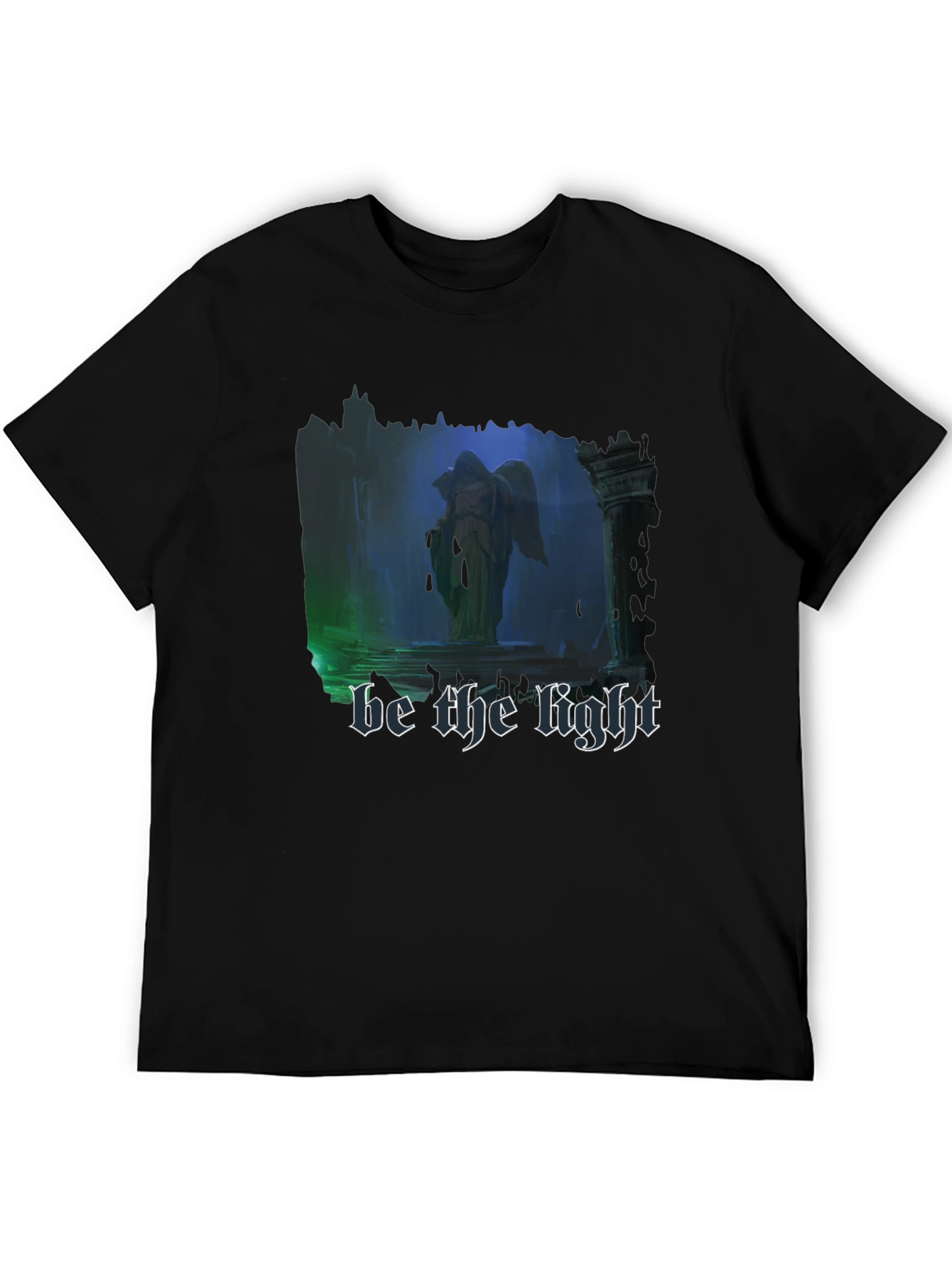 Black Be The Light T-Shirt - Gothic Angel Design view 5
