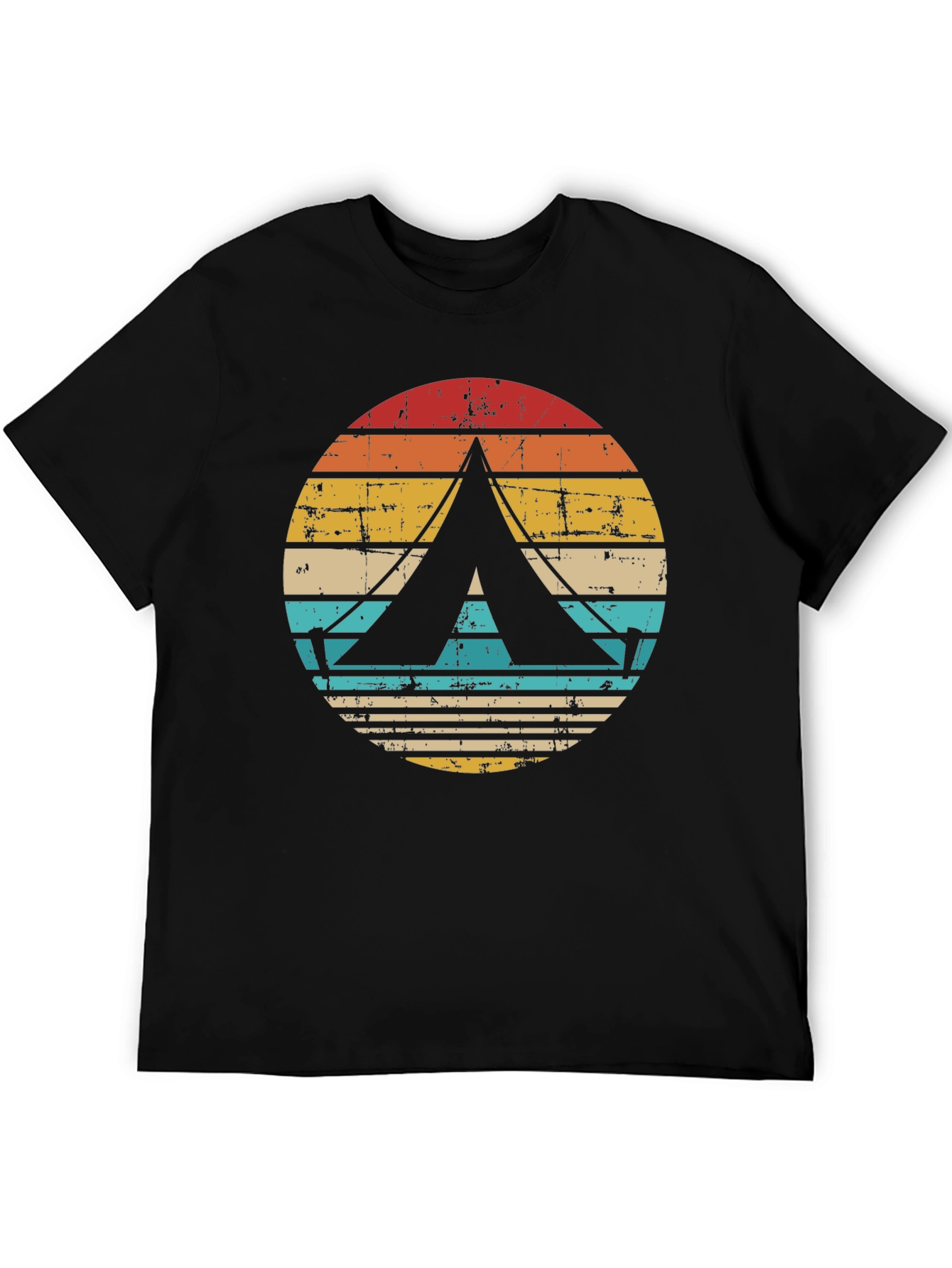Black Vintage Camping Tent Graphic Tee view 5