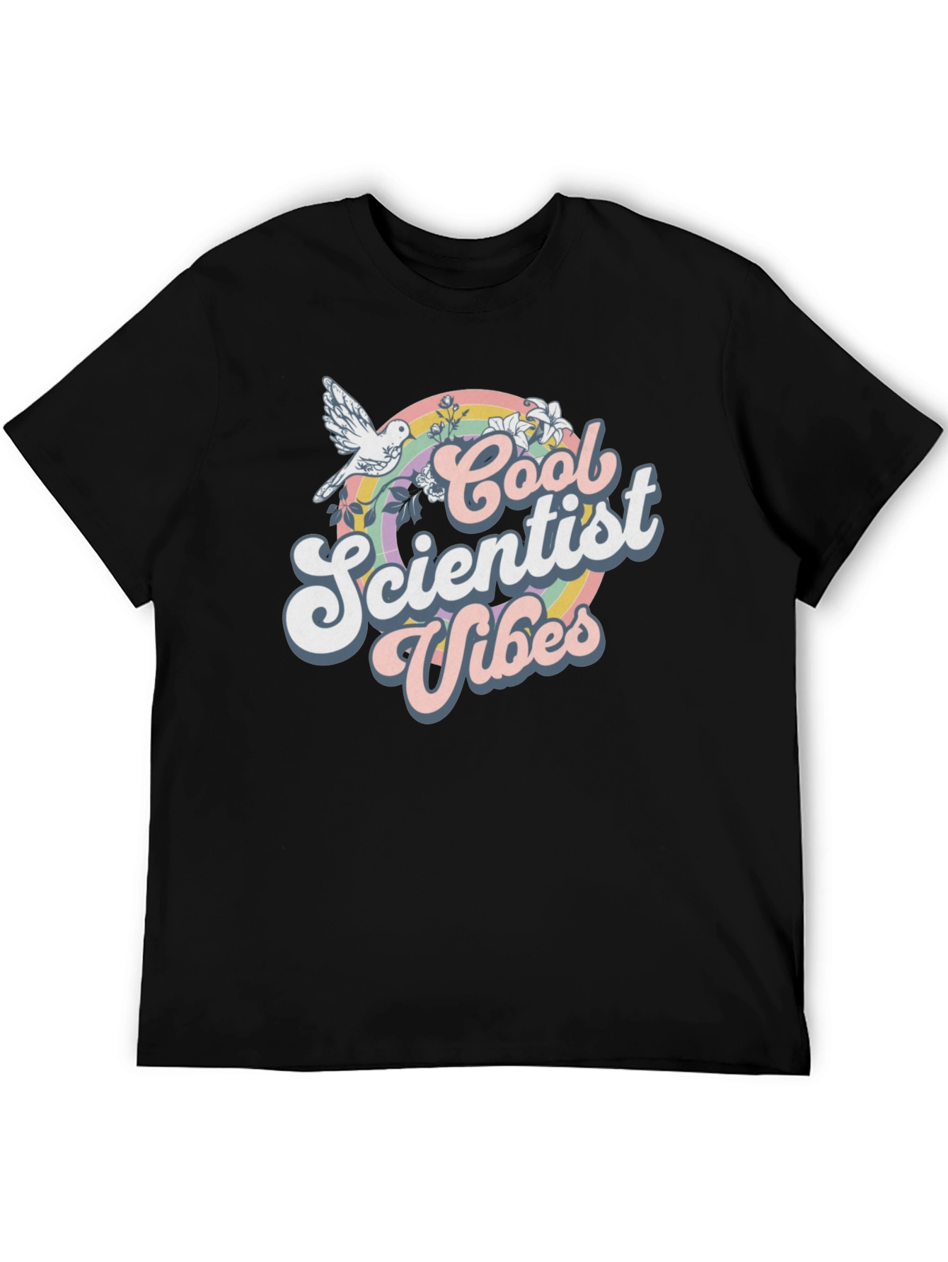 Black Cool Scientist Vibes Graphic T-Shirt view 5