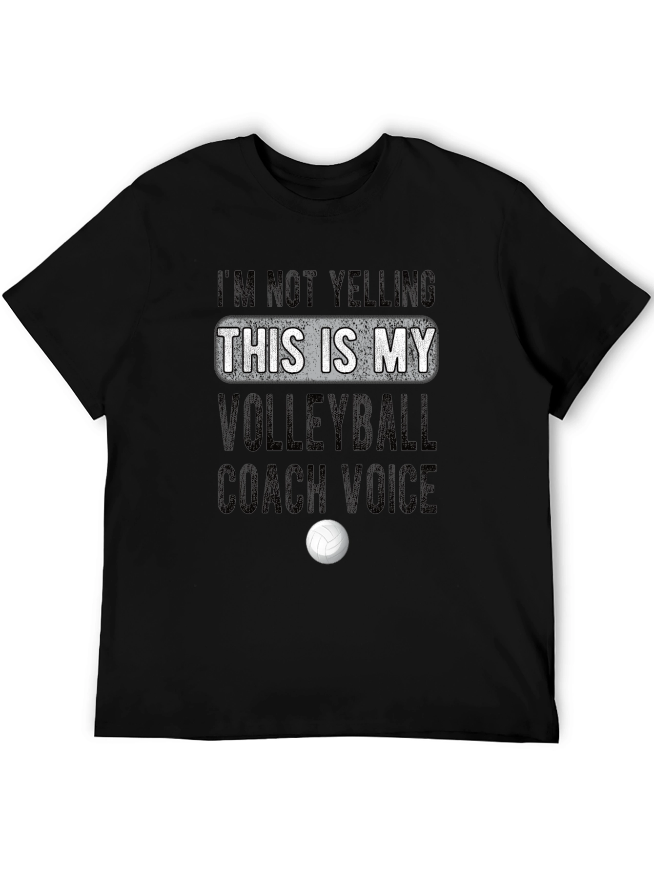 Black Volleyball Coach Voice T-Shirt - Black view 5