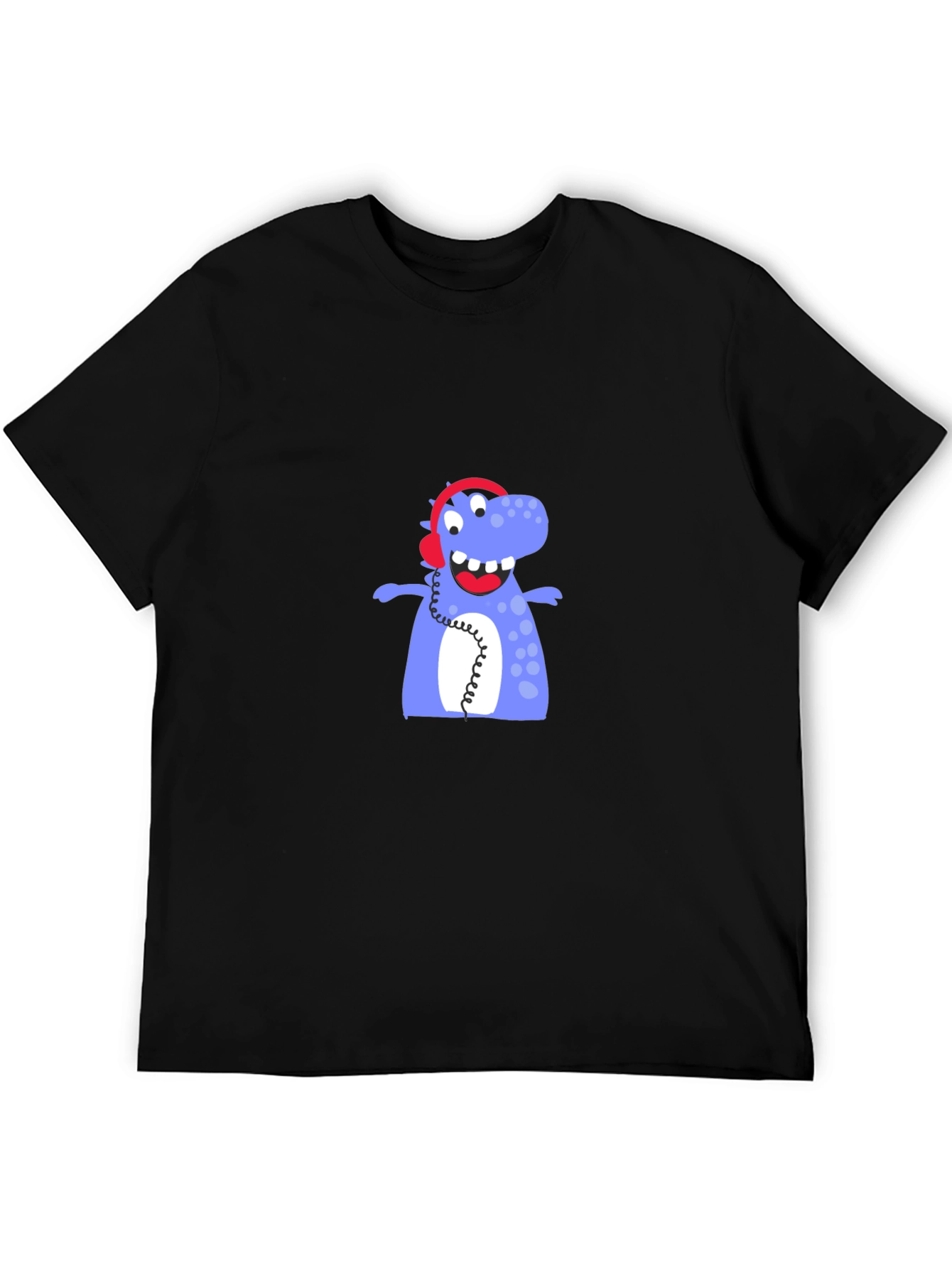 Black Dino Beats T-Shirt - Fun Graphic Tee view 5