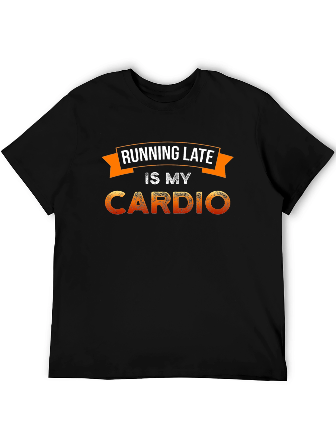 Black Running Late is My Cardio Graphic Tee view 5