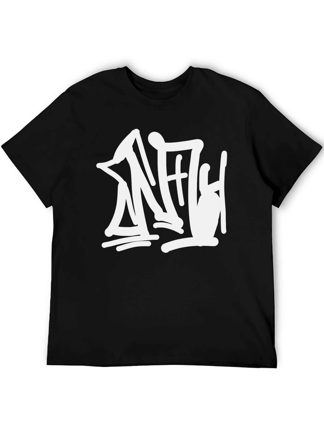 Black Black T-Shirt with White Graphic view 5