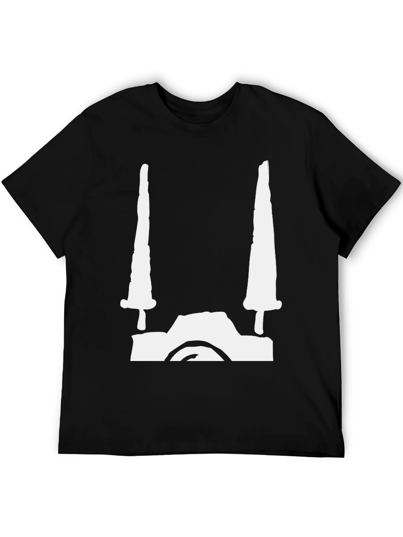 Black Edgy Swords Graphic Tee - Black Cotton Blend view 5