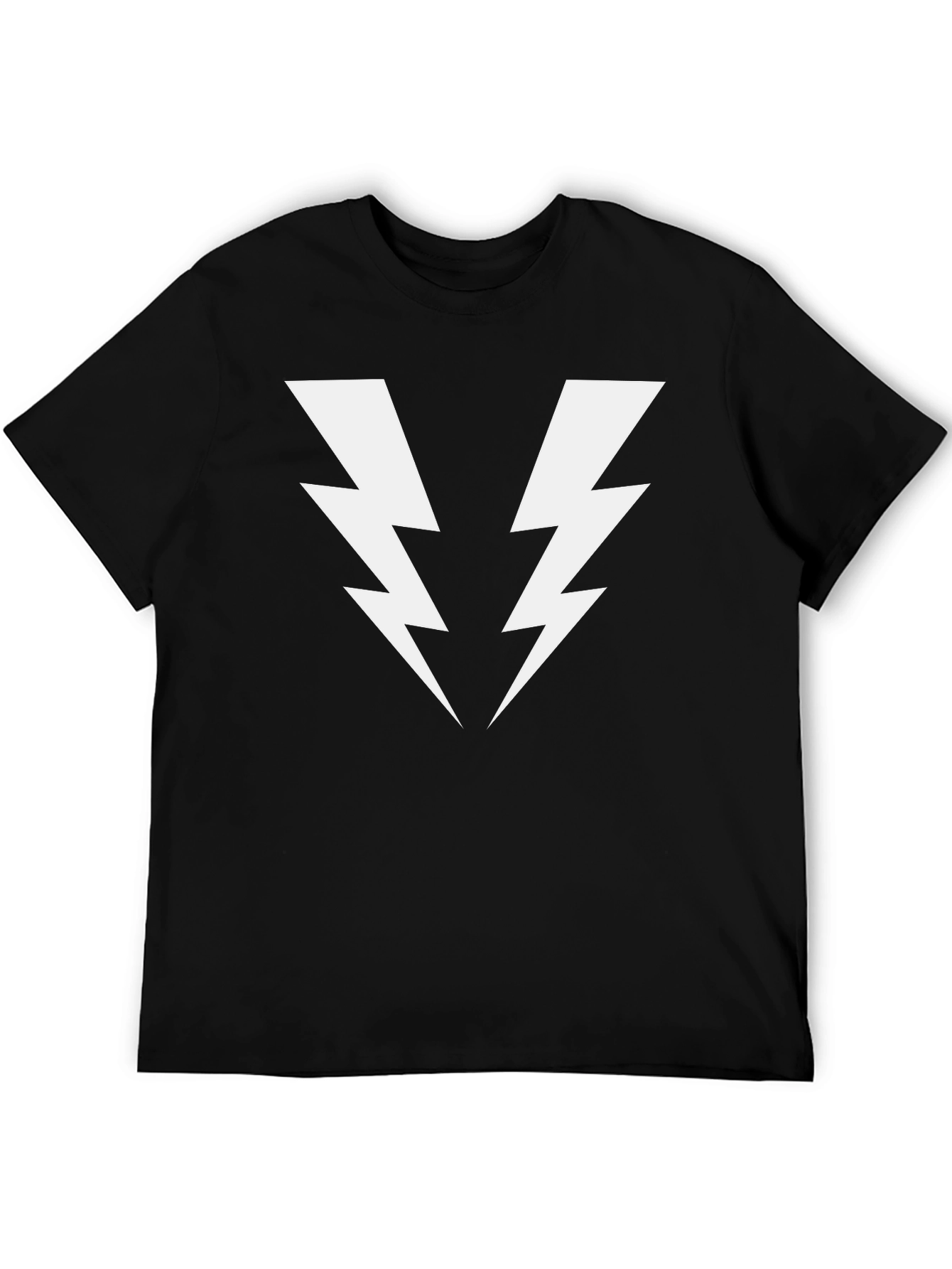 Black Bold Lightning Bolt Graphic Tee - Black view 5