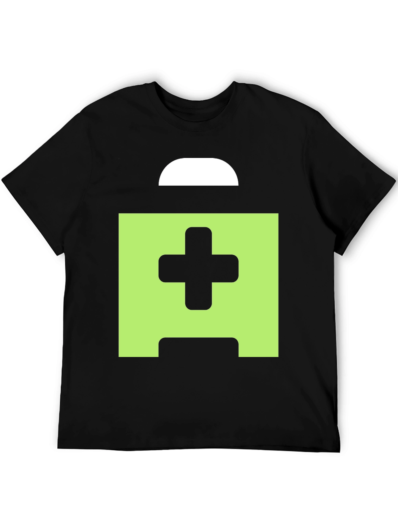 Black Pixelated Cross Graphic Black Tee Shirt view 5