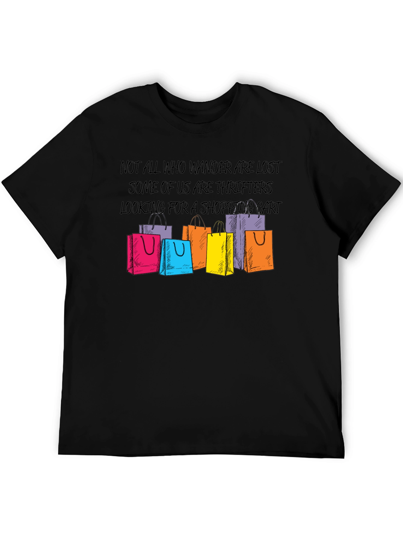 Black Thrifter Shopping Cart Graphic Tee view 5