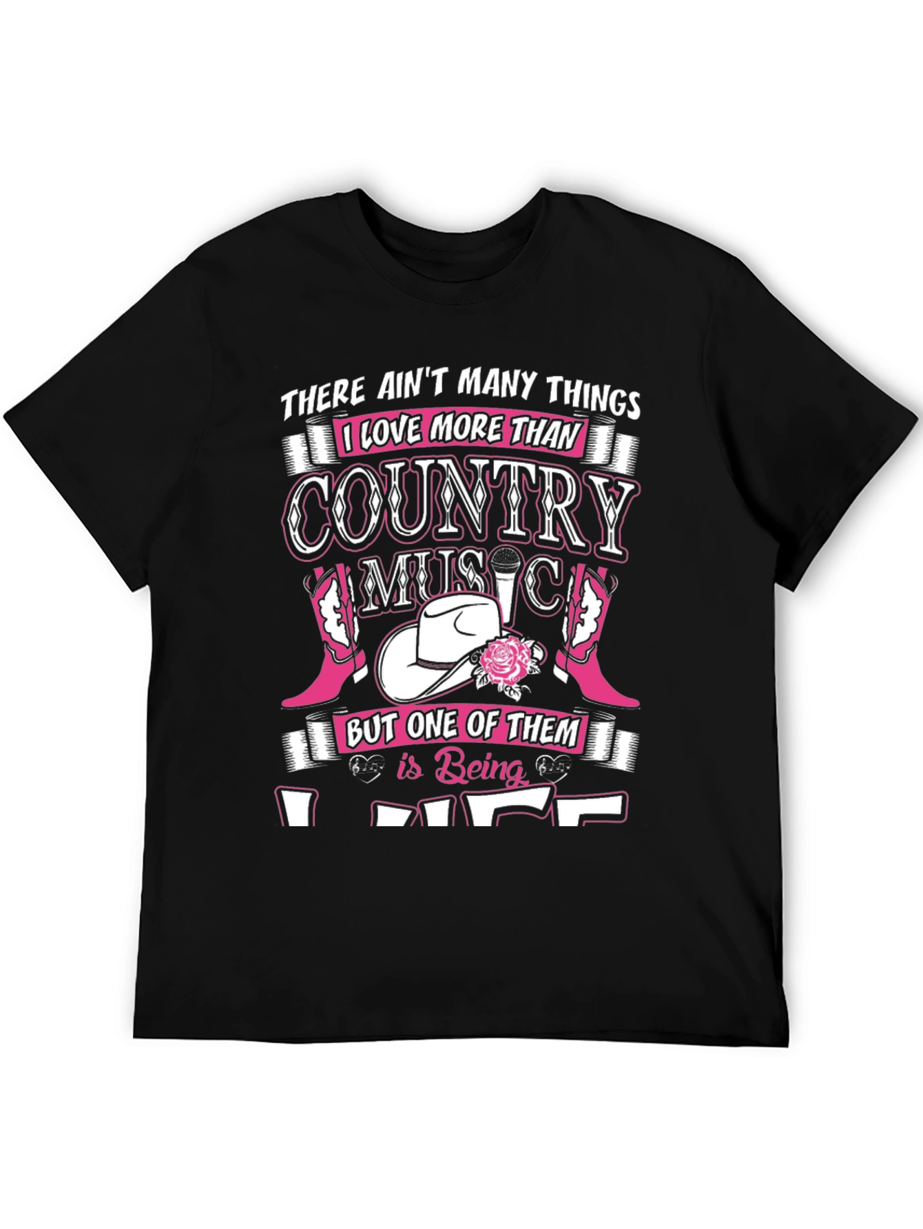 Black Country Music Lover Black T-Shirt view 5