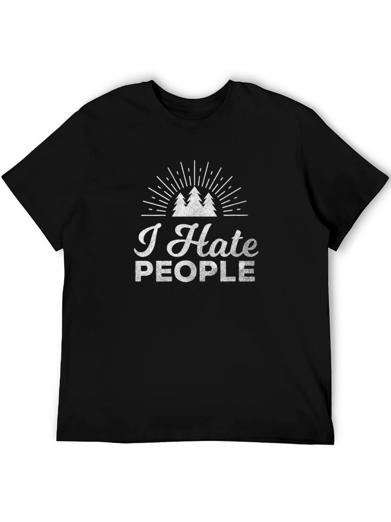 Black I Hate People Tee - Outdoor Adventure Shirt view 5