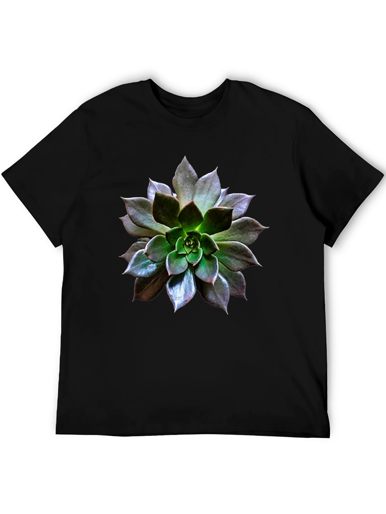 Black Succulent Graphic Tee - Nature Inspired Style view 5
