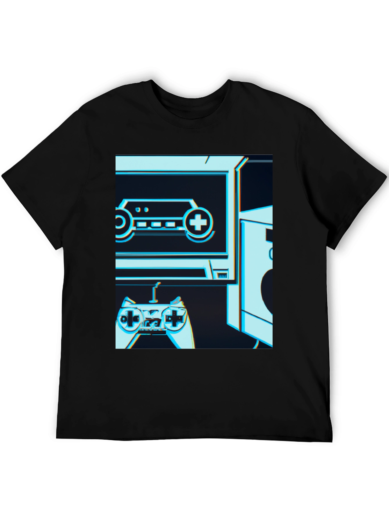 Black Retro Gaming T-Shirt - Classic Console Design view 5