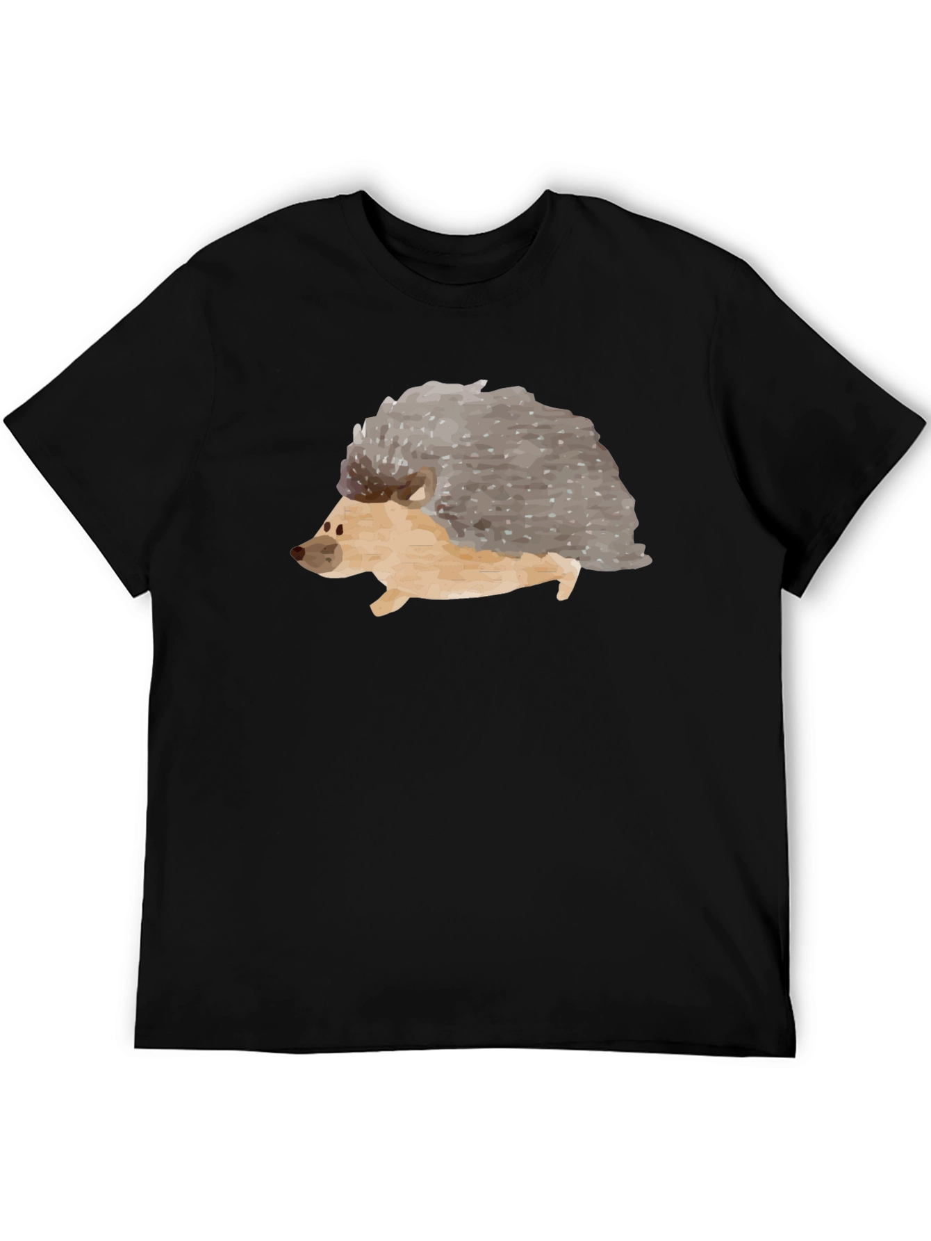 Black Men's Hedgehog Graphic Tee - Black view 5