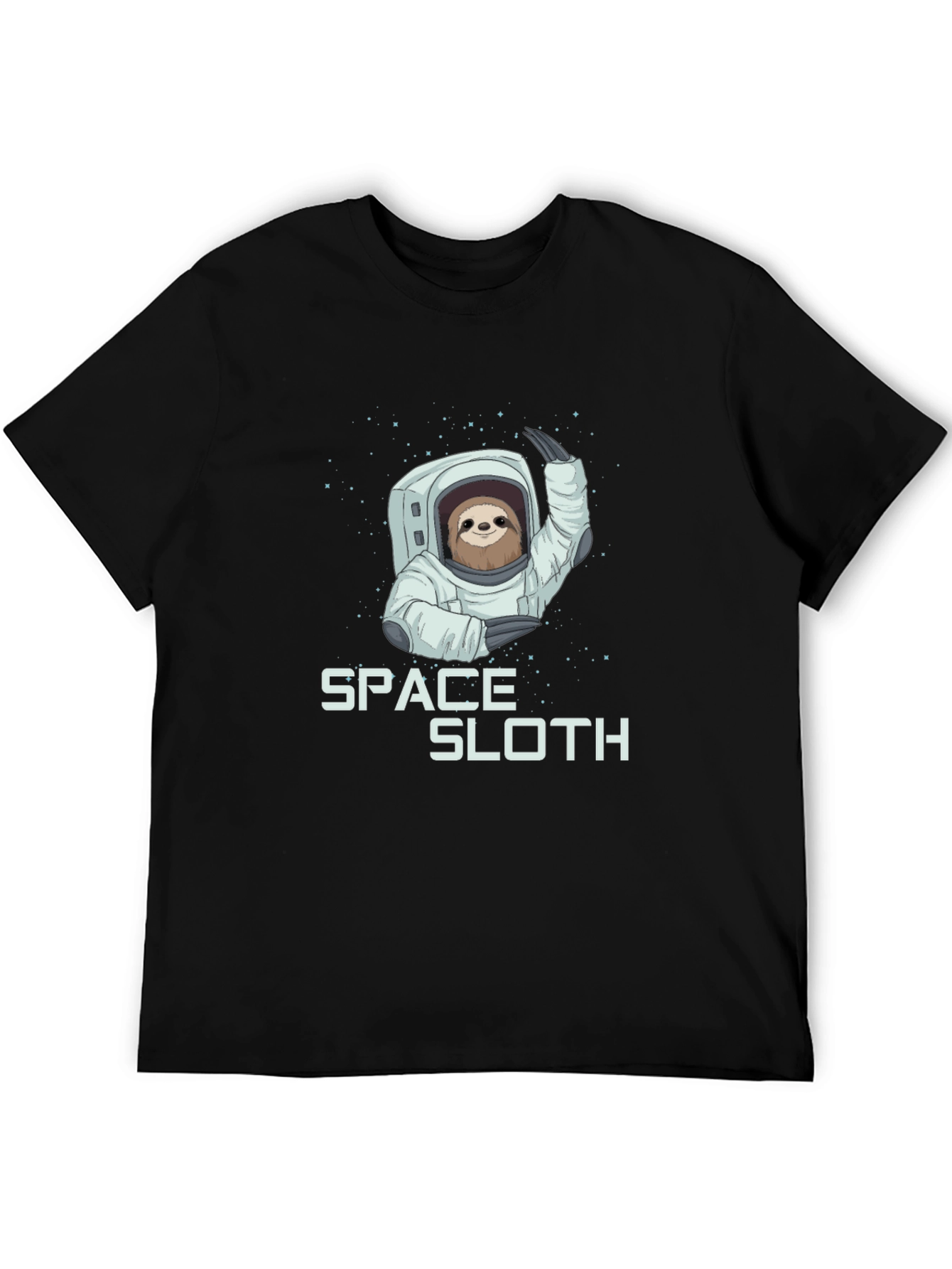 Black Space Sloth Graphic Tee - Black Cotton Blend view 5