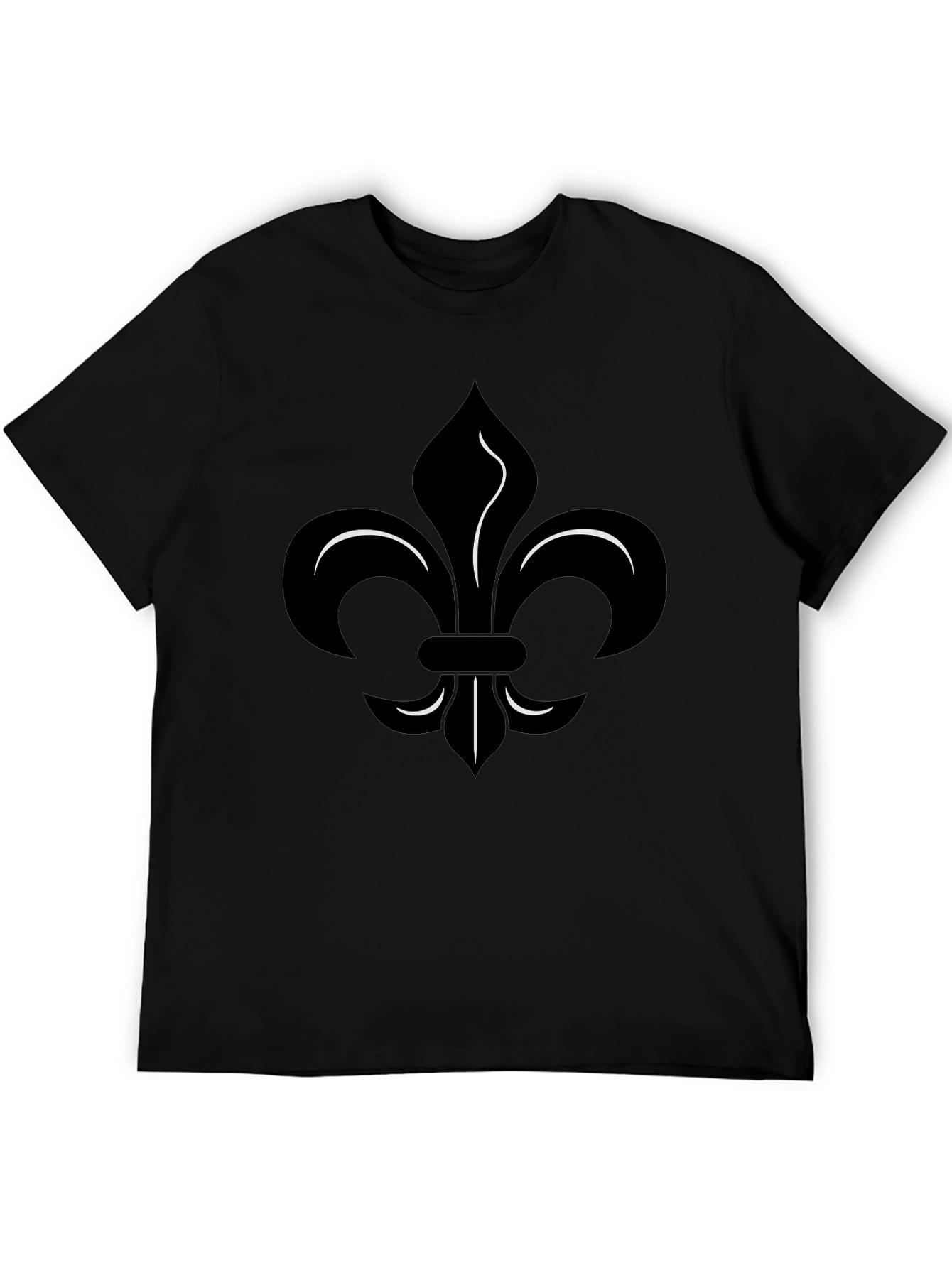 Black Black Fleur-de-Lis Graphic Tee - Stylish Menswear view 5