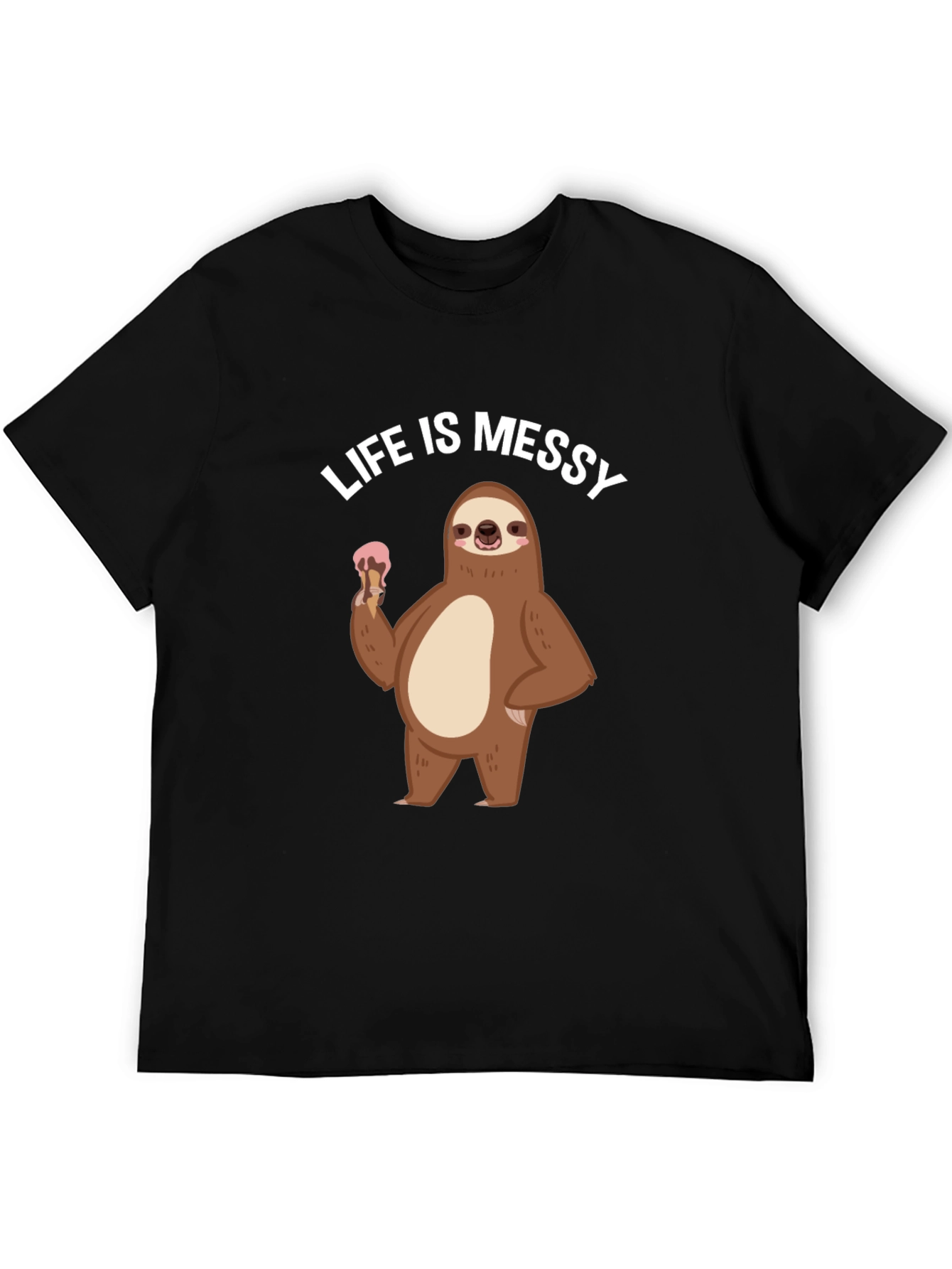 Black Life is Messy Sloth T-Shirt view 5