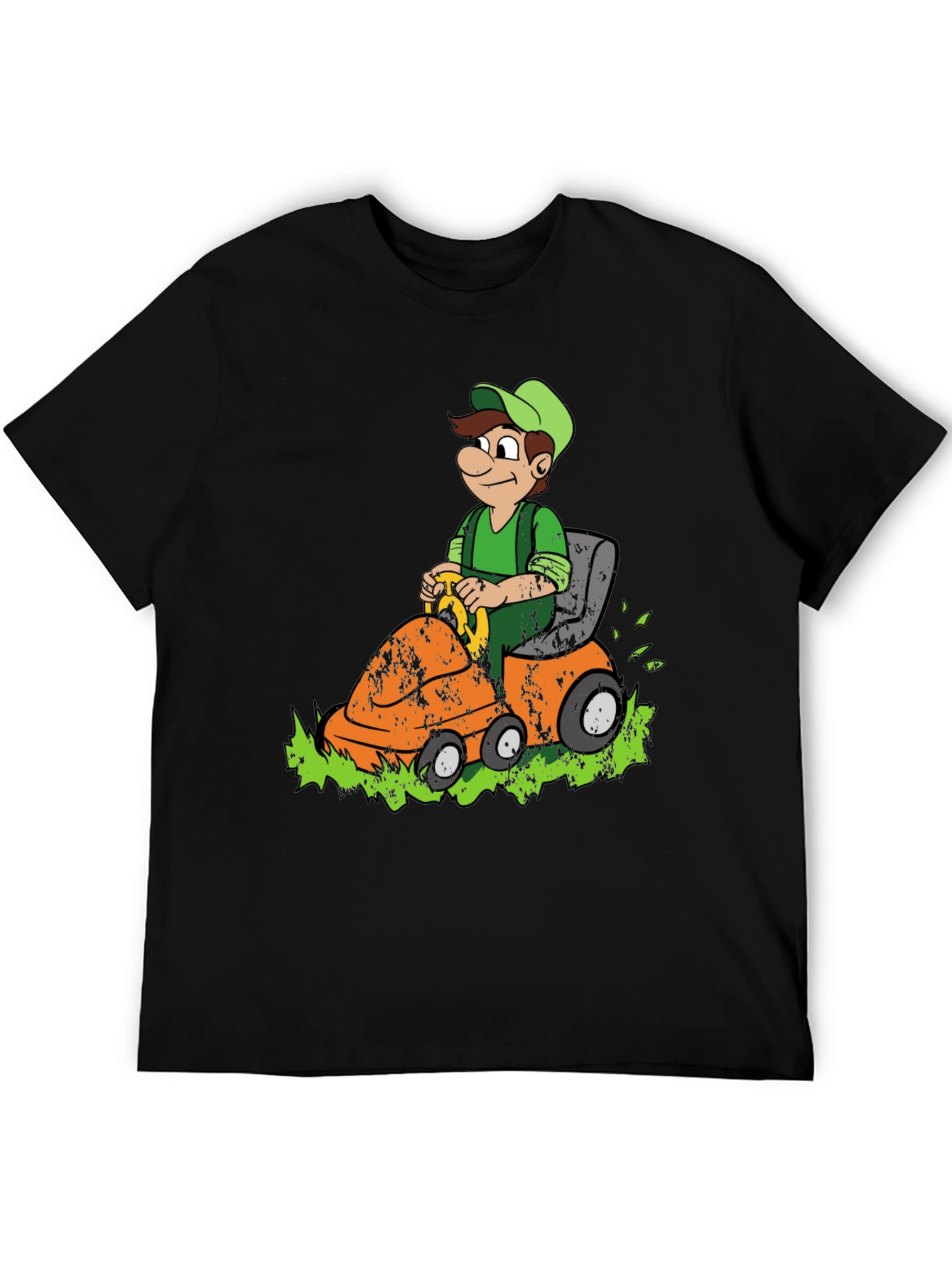 Black Lawn Mowing Luigi Graphic Tee - Black Cotton Blend view 5