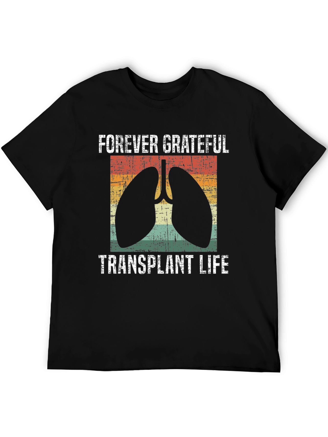 Black Forever Grateful Transplant Life T-Shirt view 5
