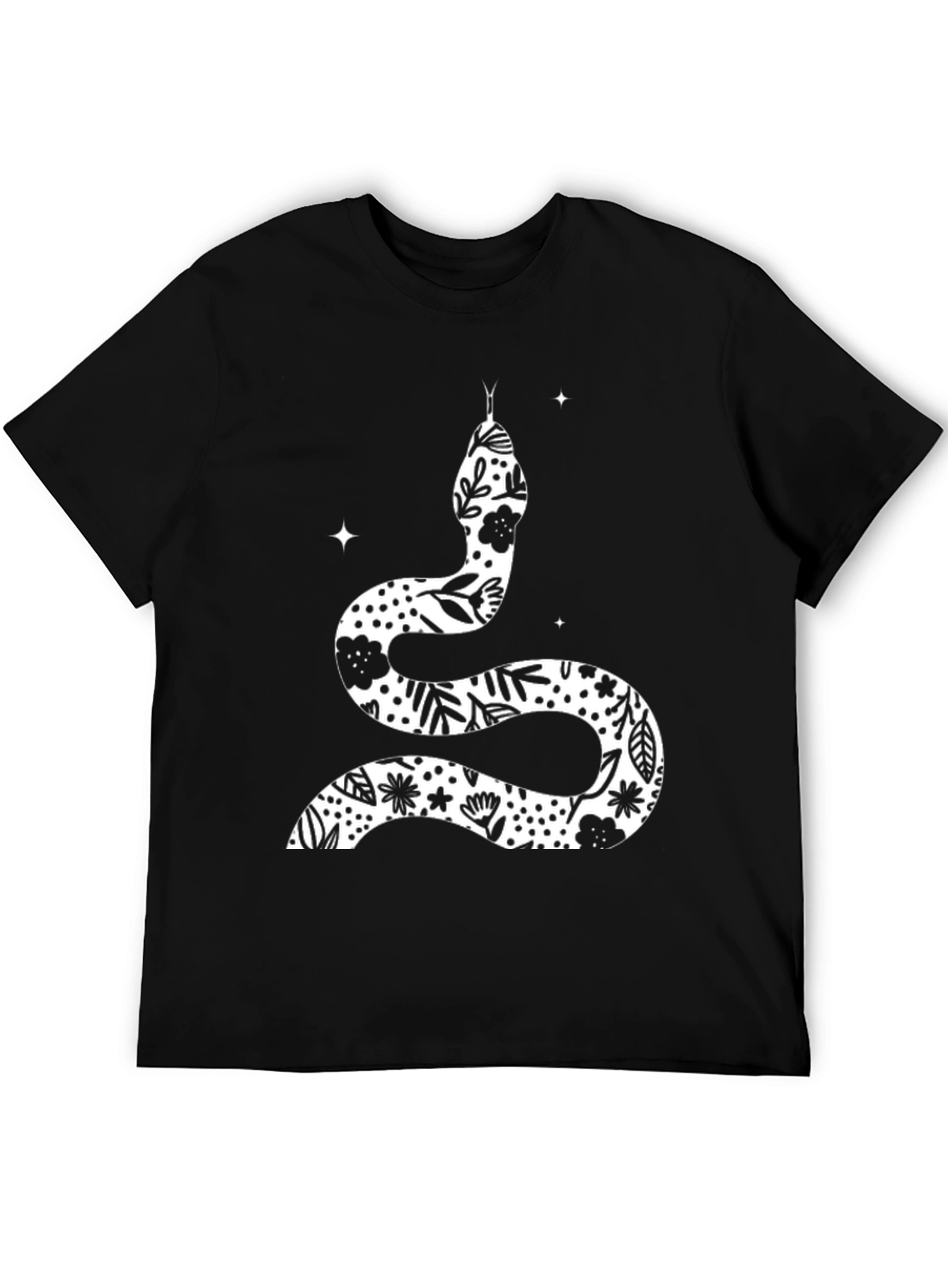 Black Floral Snake Graphic Tee - Unisex view 5