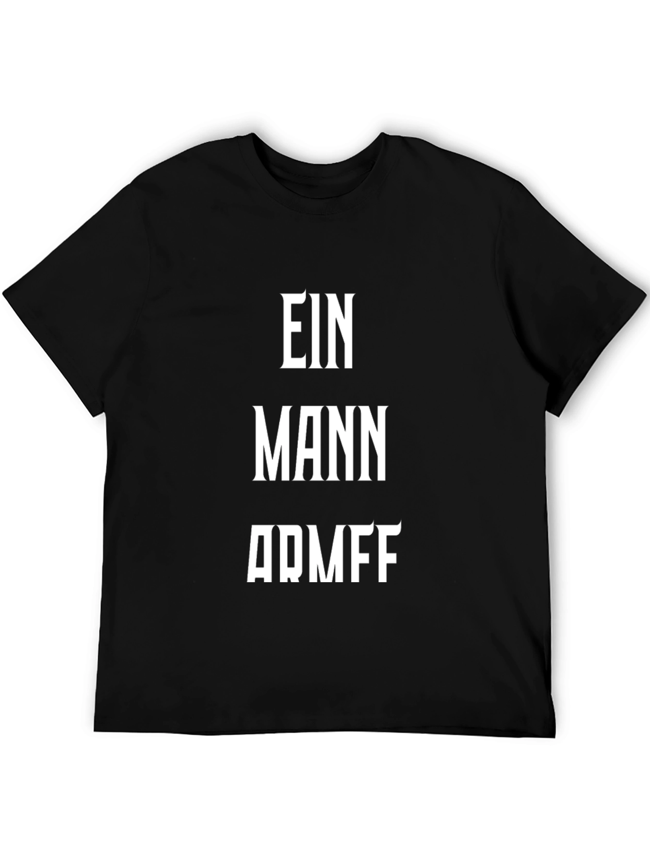 Black Ein Mann ARMFF Men's Black Graphic T-Shirt view 5