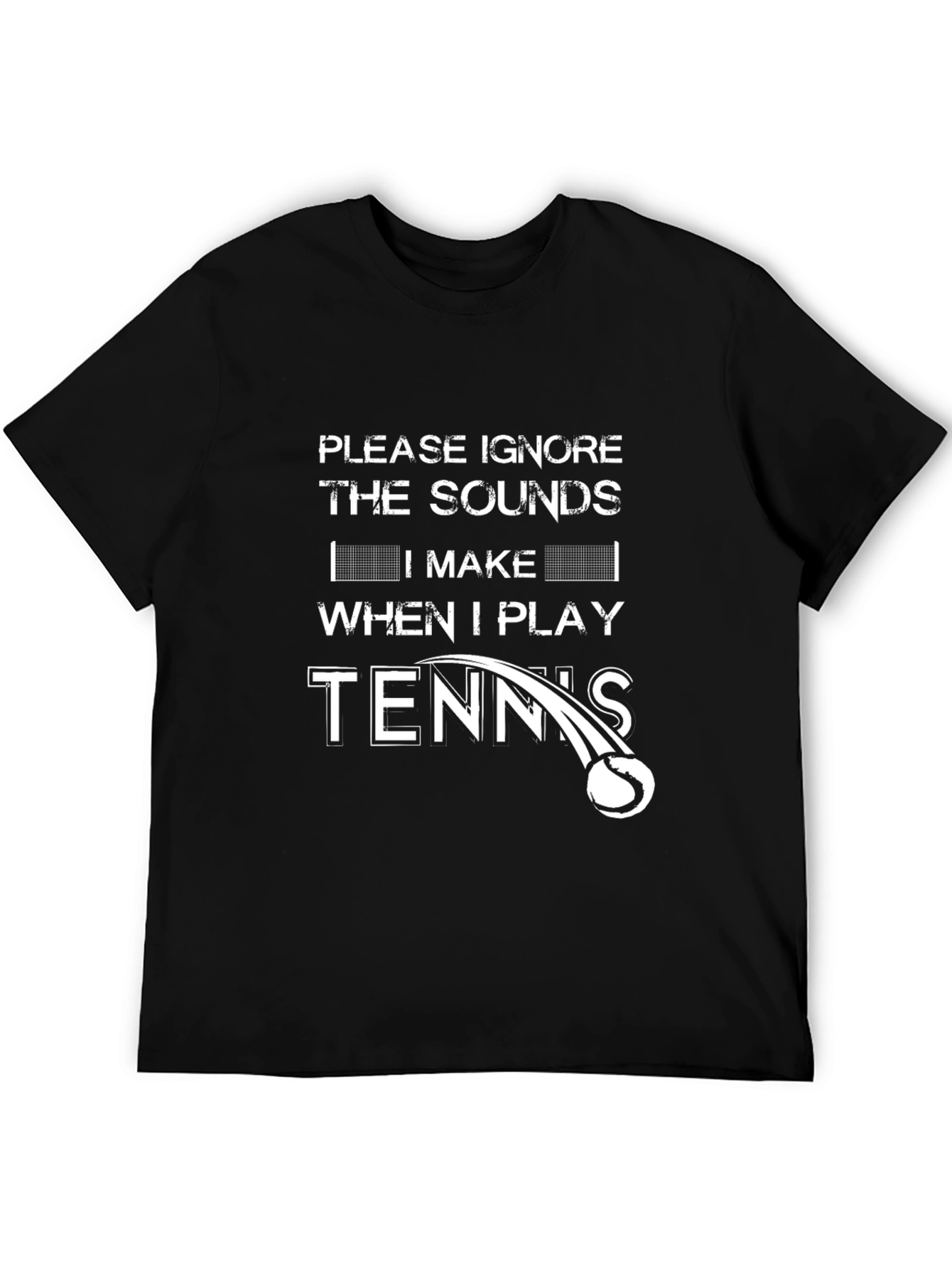 Black Funny Tennis Player Graphic T-Shirt view 5