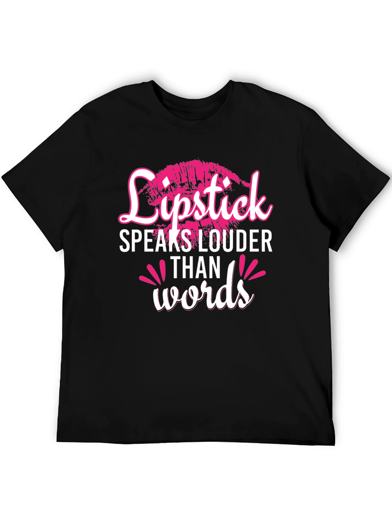 Black Lipstick Speaks Louder Than Words Graphic Tee view 5