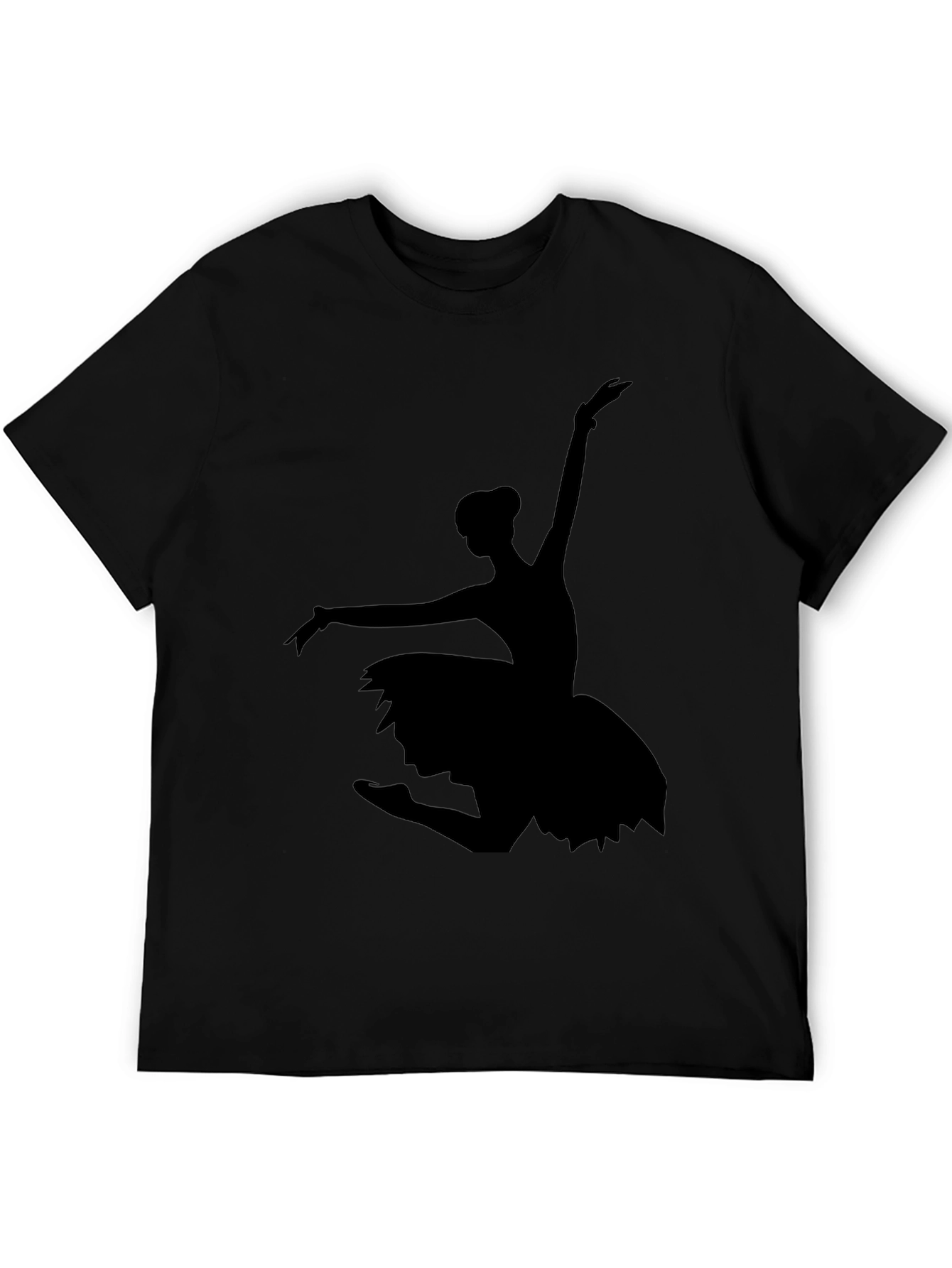 Black Ballet Dancer Silhouette Graphic Tee - Black view 5