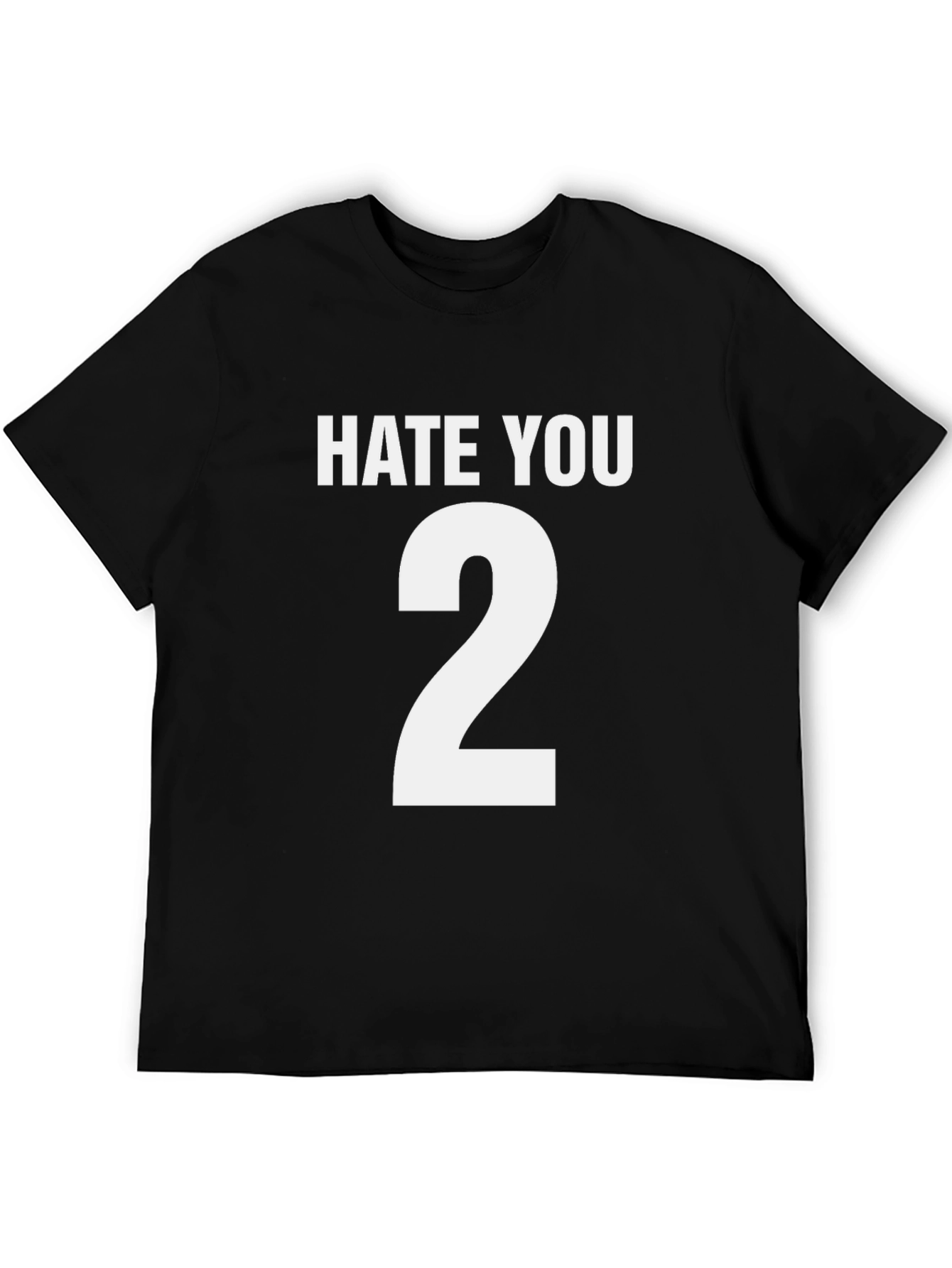 Black Hate You 2 Graphic Tee - Black Cotton Blend view 5