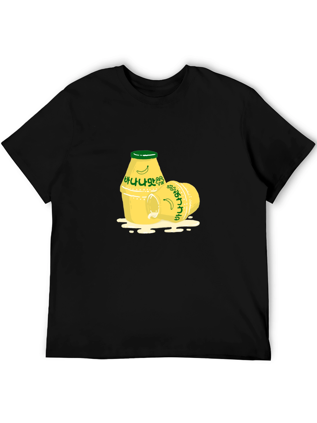 Black Korean Banana Milk T-Shirt - K-Pop Inspired Tee view 5