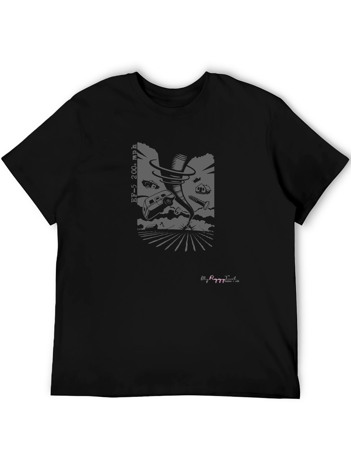 Black Tornado Graphic Tee - Black view 5