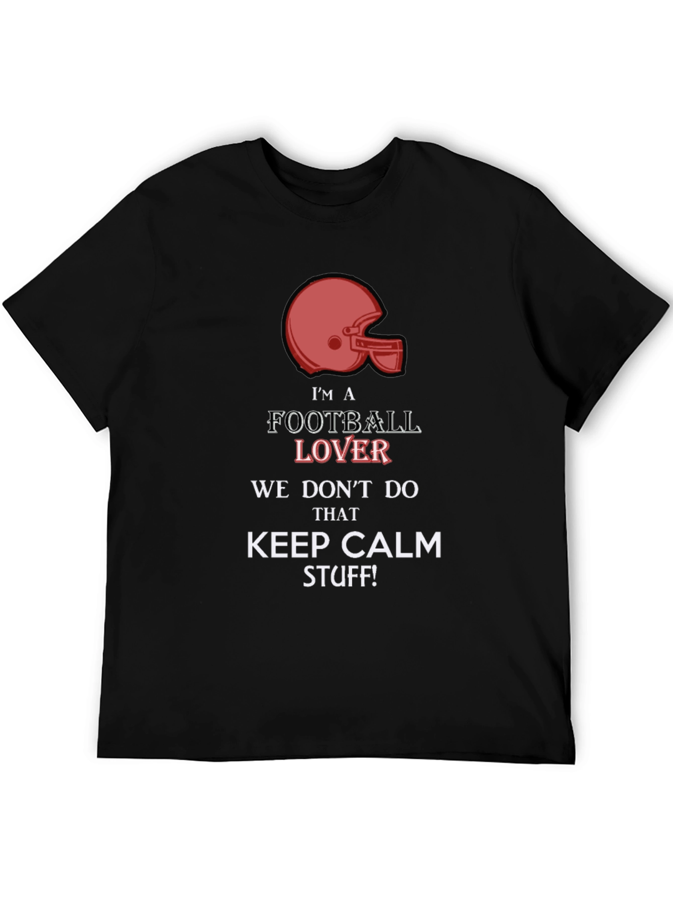 Black Football Lover Graphic Tee - Keep Calm Style view 5