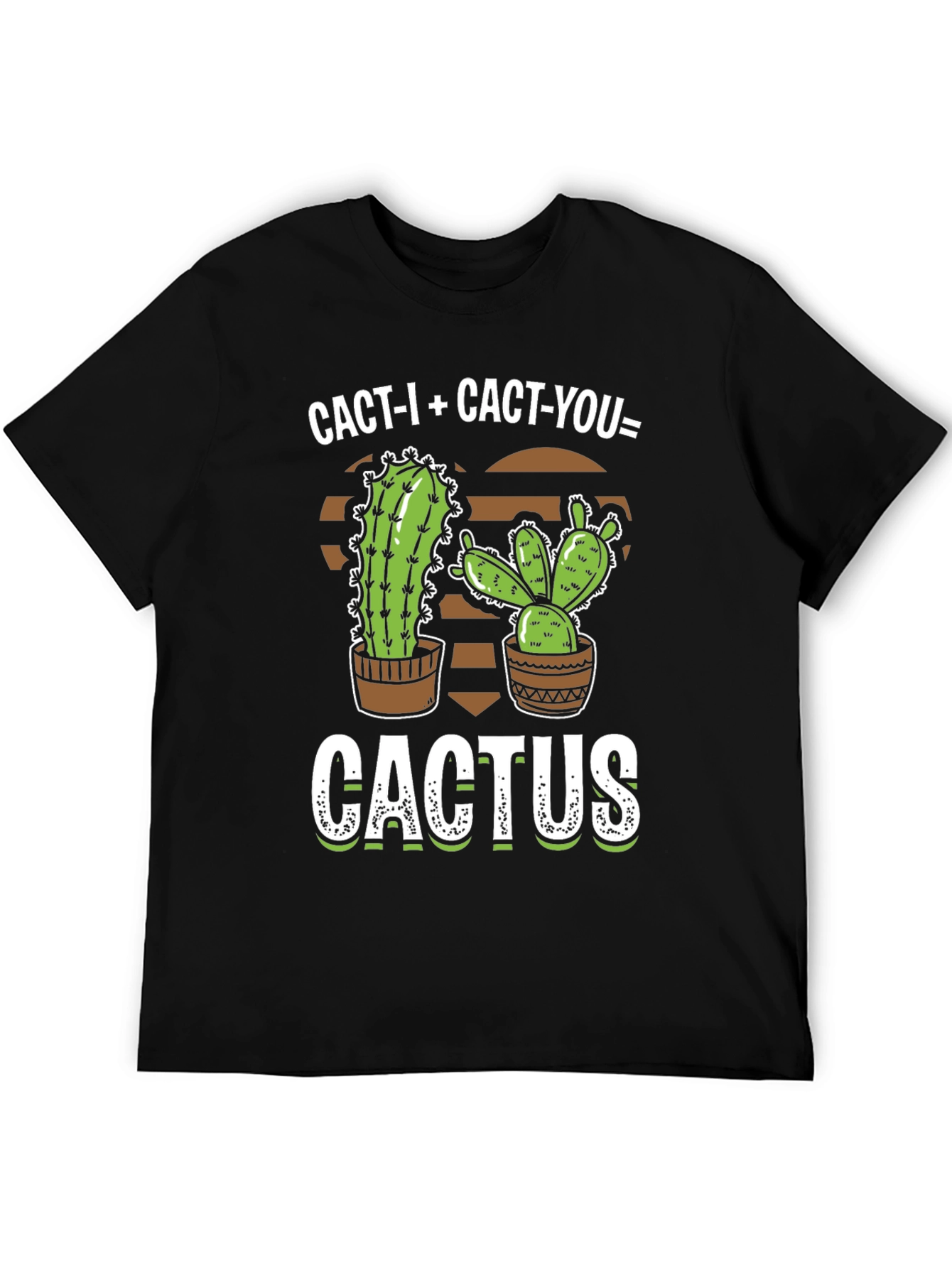 Black Cactus Graphic T-Shirt - "Cact-I + Cact-You = Cactus" view 5