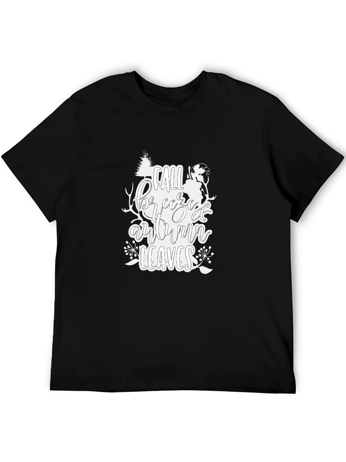 Black Fall Breeze Autumn Leaves T-Shirt view 5