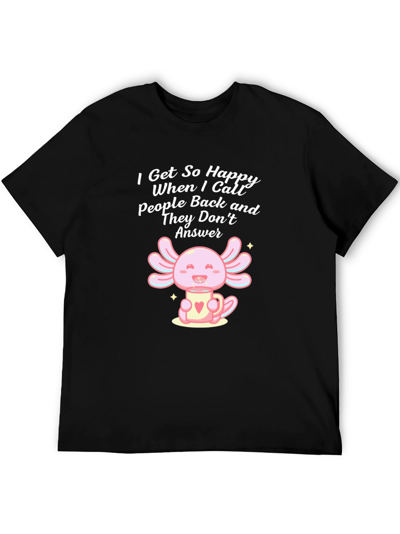 Black Axolotl Coffee Mug T-Shirt - Introvert Humor view 5