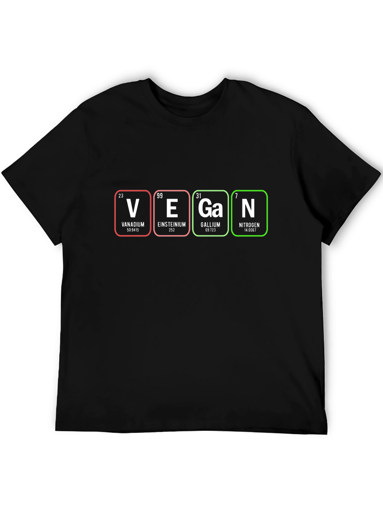Black Vegan Periodic Table T-Shirt view 5