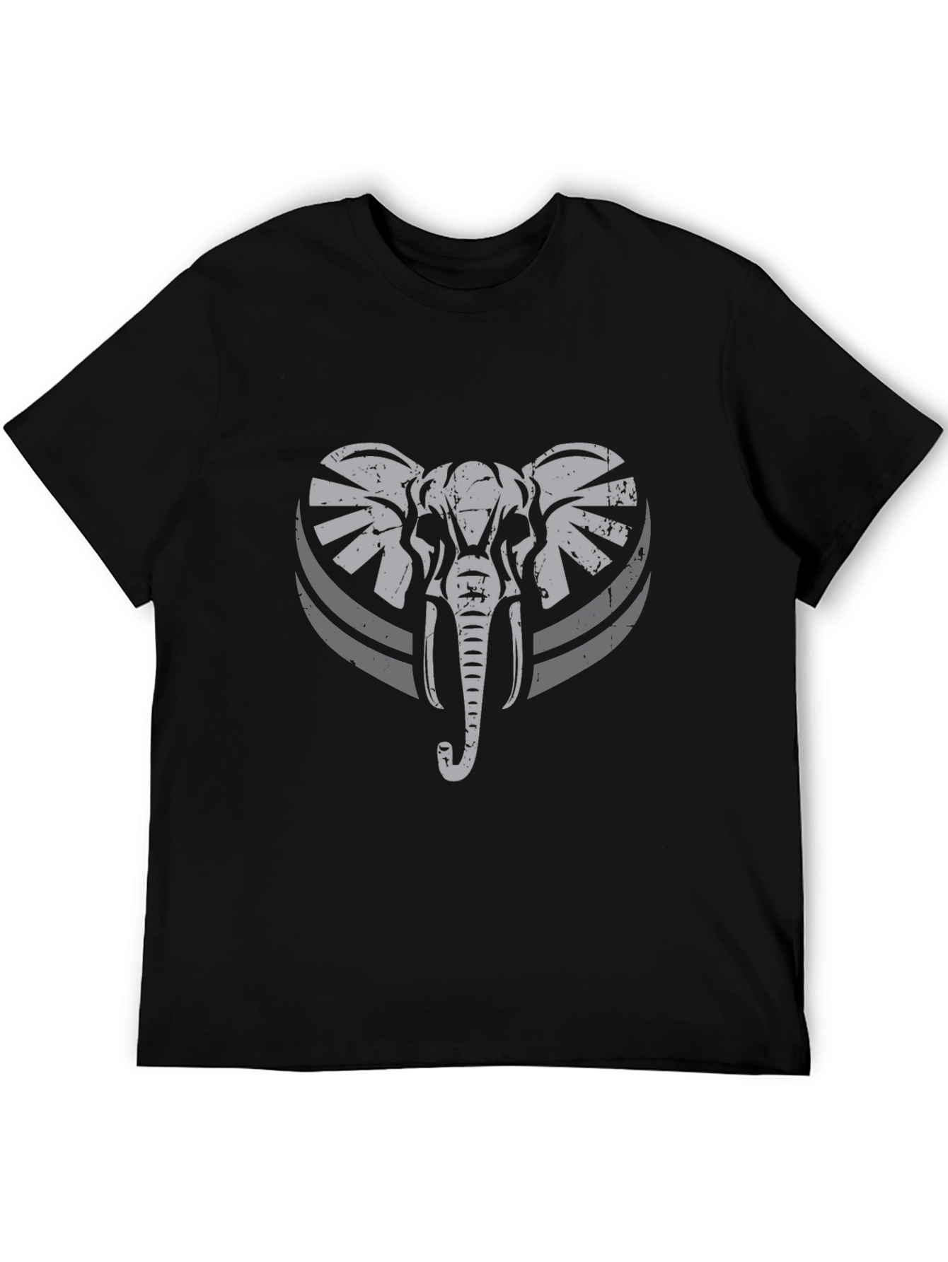Black Elephant Graphic Tee - Men's Black Cotton T-Shirt view 5