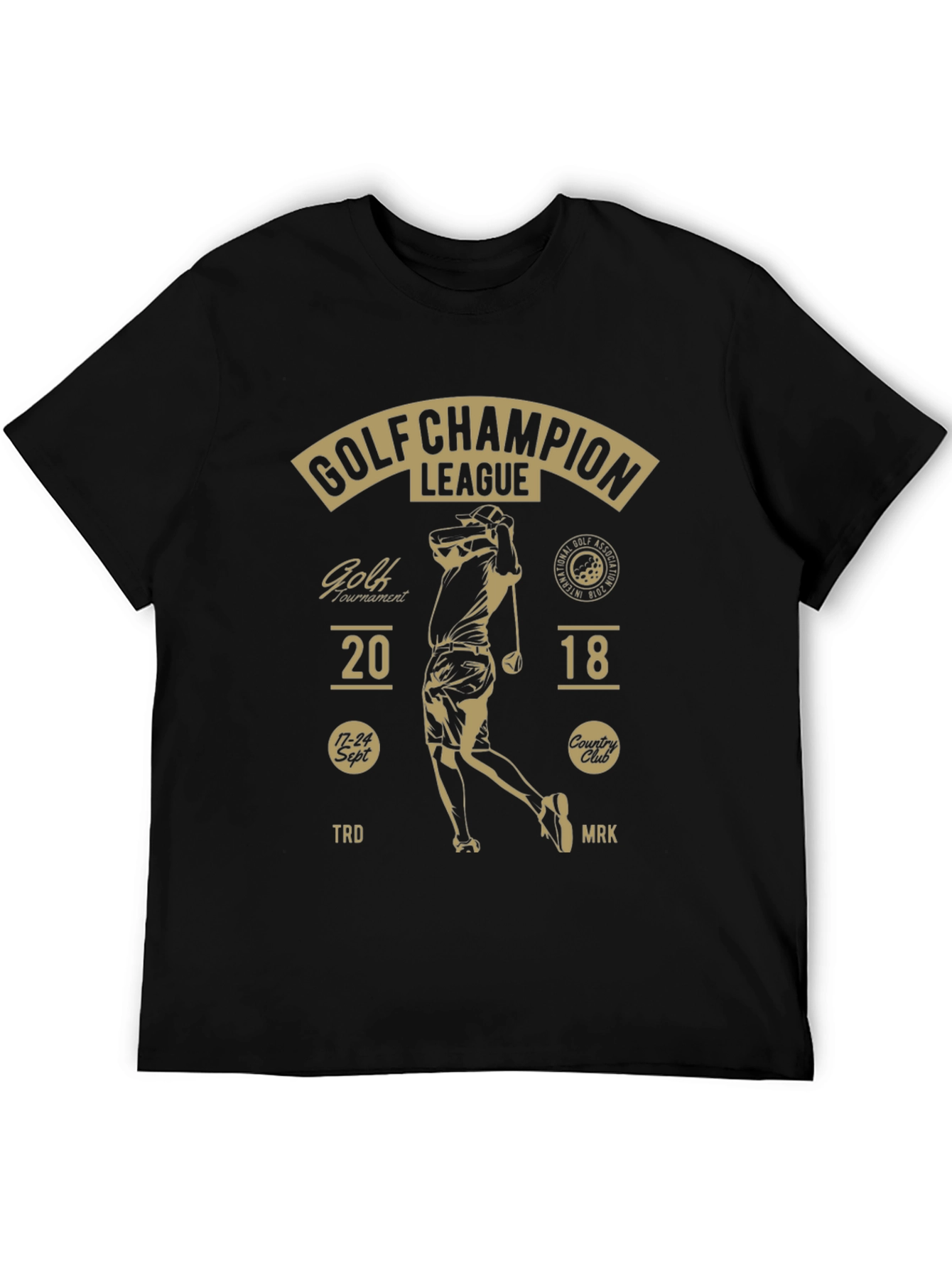 Black Golf Champion League Black T-Shirt view 5