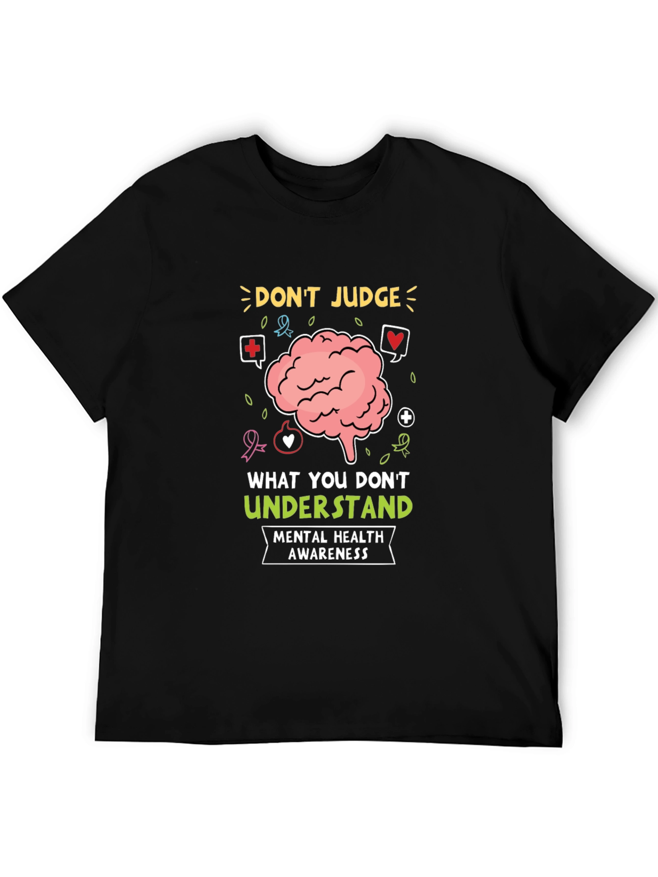Black Mental Health Awareness Graphic T-Shirt view 5