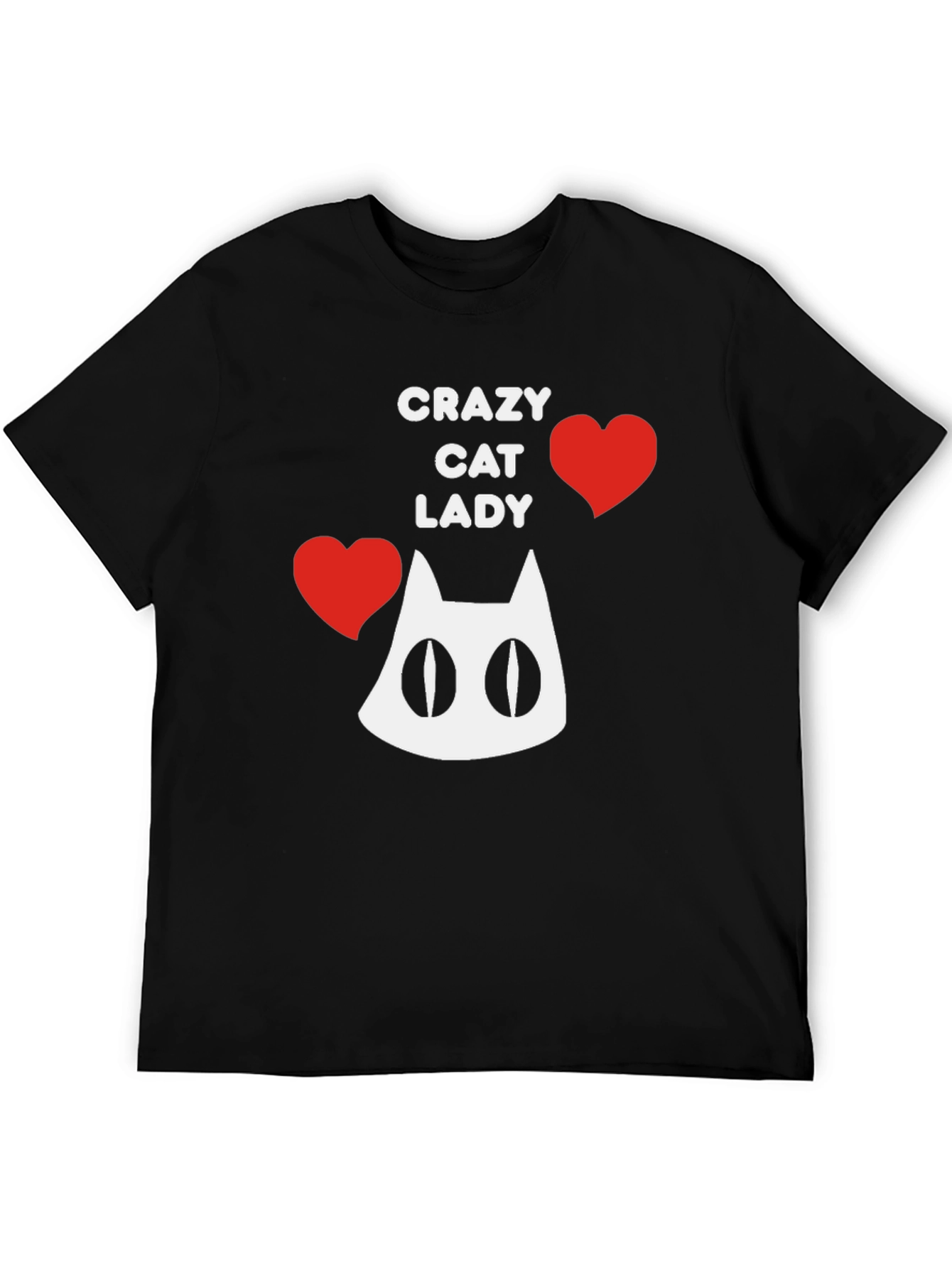 Black Crazy Cat Lady T-Shirt - Fun Novelty Tee view 5