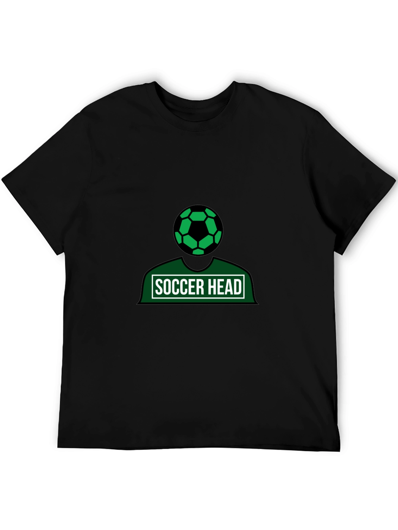 Black Soccer Head Graphic Tee - Black Cotton Shirt view 5