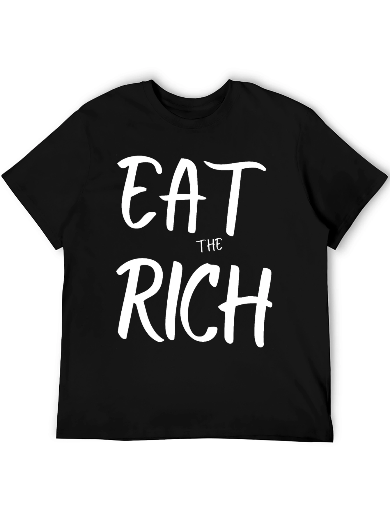 Black Eat The Rich Graphic Tee - Black Crew Neck T-Shirt view 5