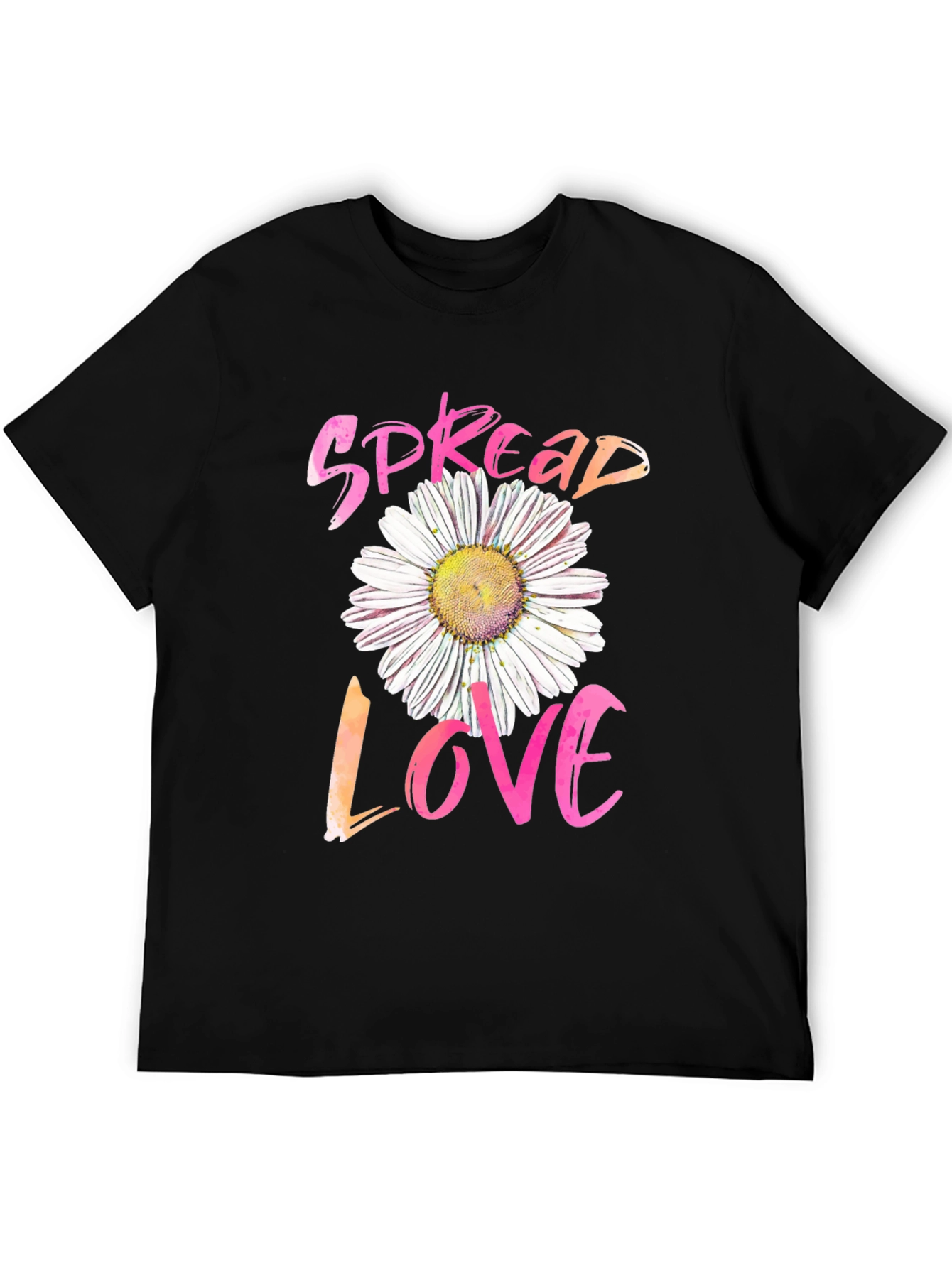 Black Spread Love Daisy Graphic Tee view 5