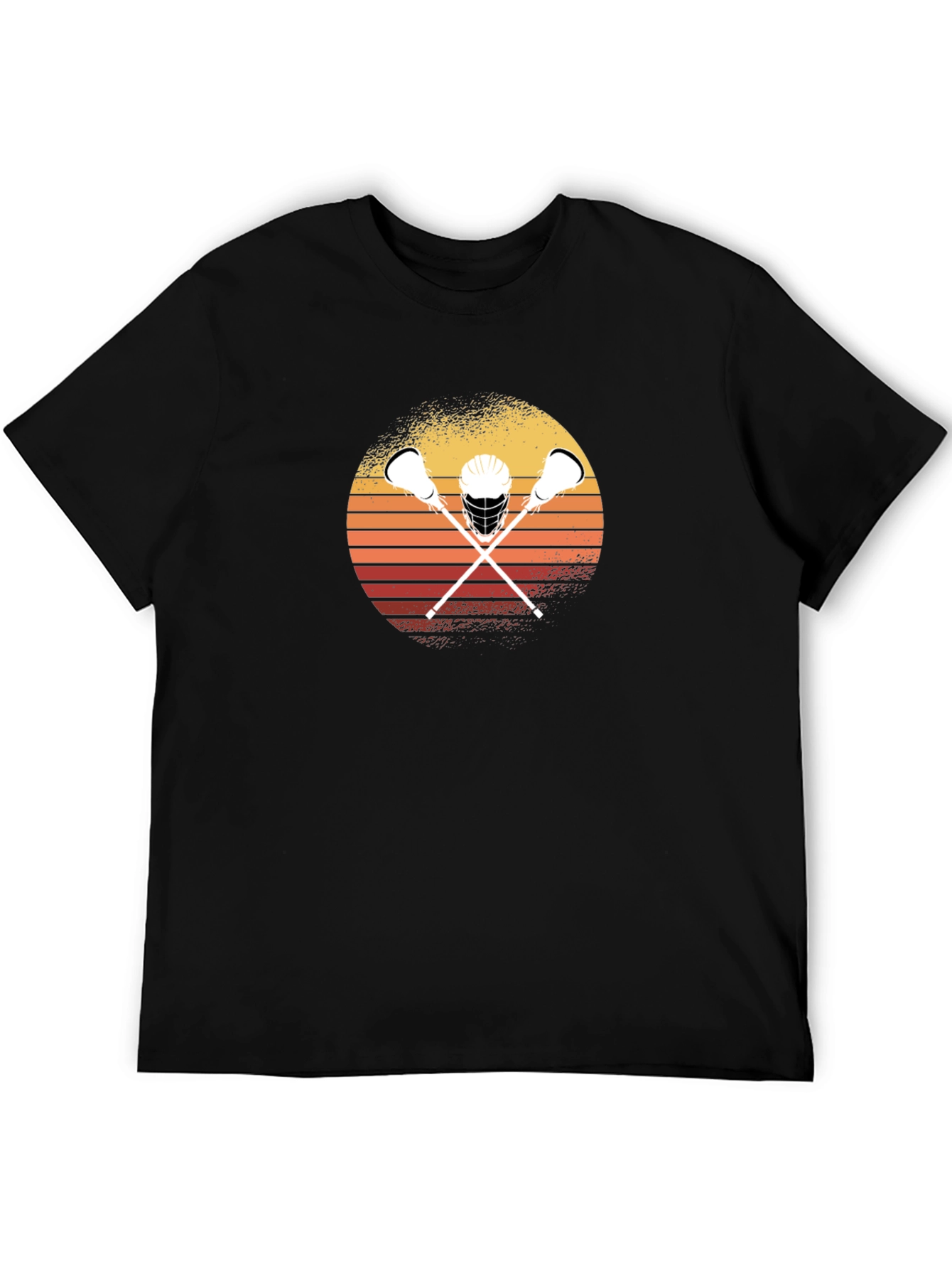 Black Lacrosse Sunset Graphic T-Shirt view 5