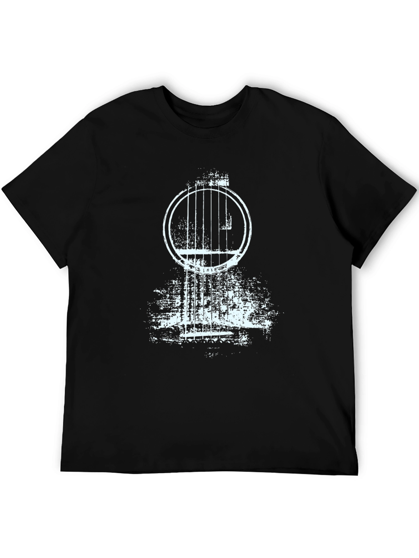 Black Cool Guitar Graphic Tee - Black view 5
