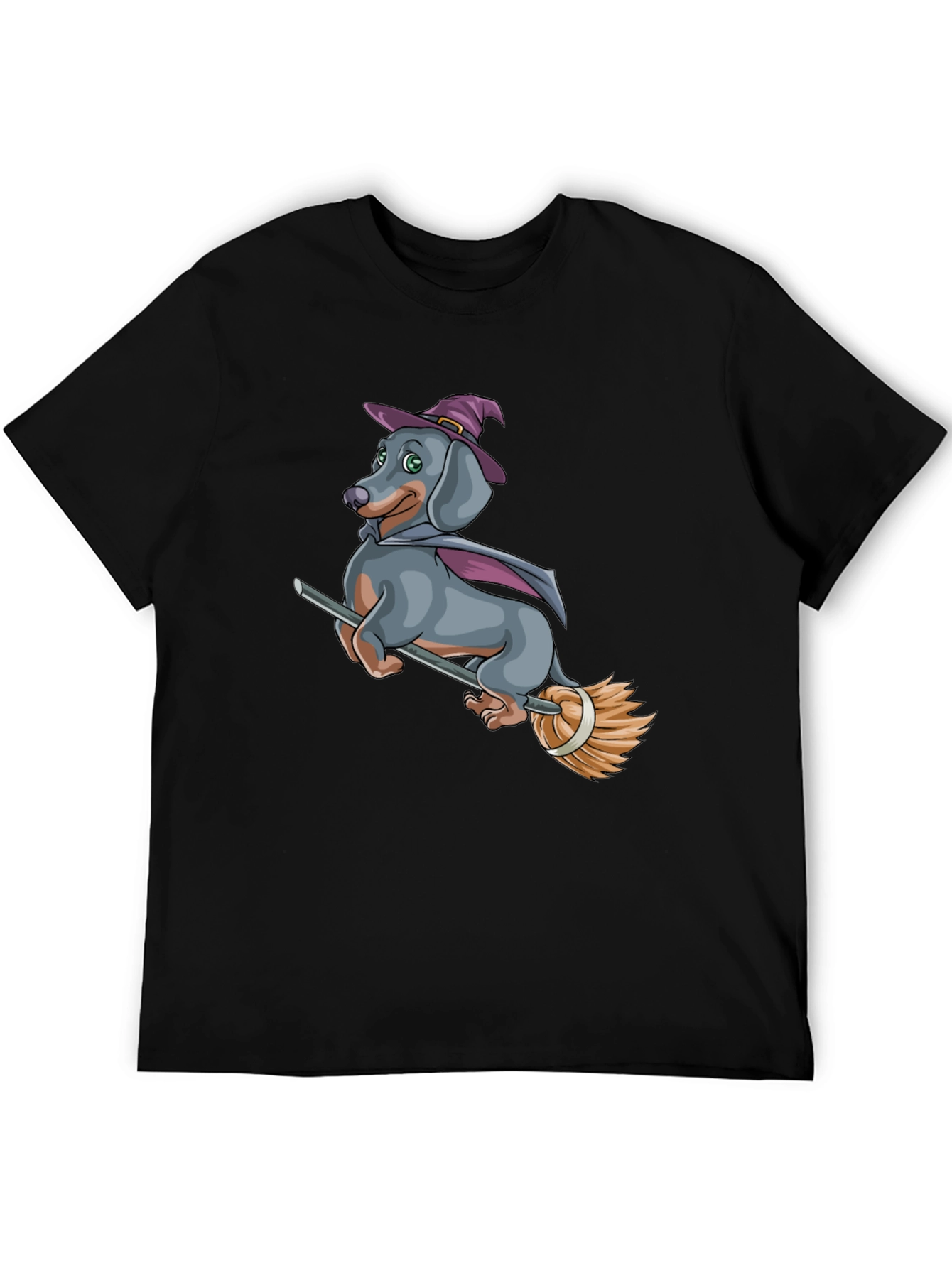Black Witch Dachshund T-Shirt - Halloween Dog Tee view 5