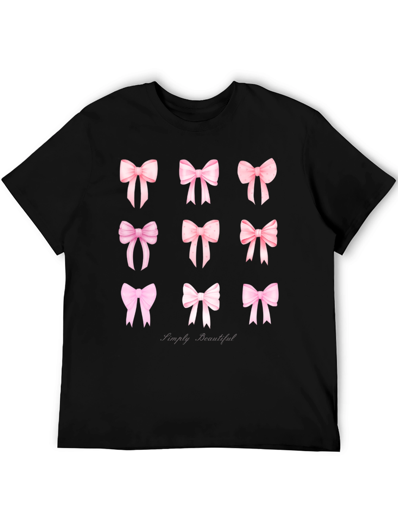 Black Simply Beautiful Bows Graphic Tee view 5