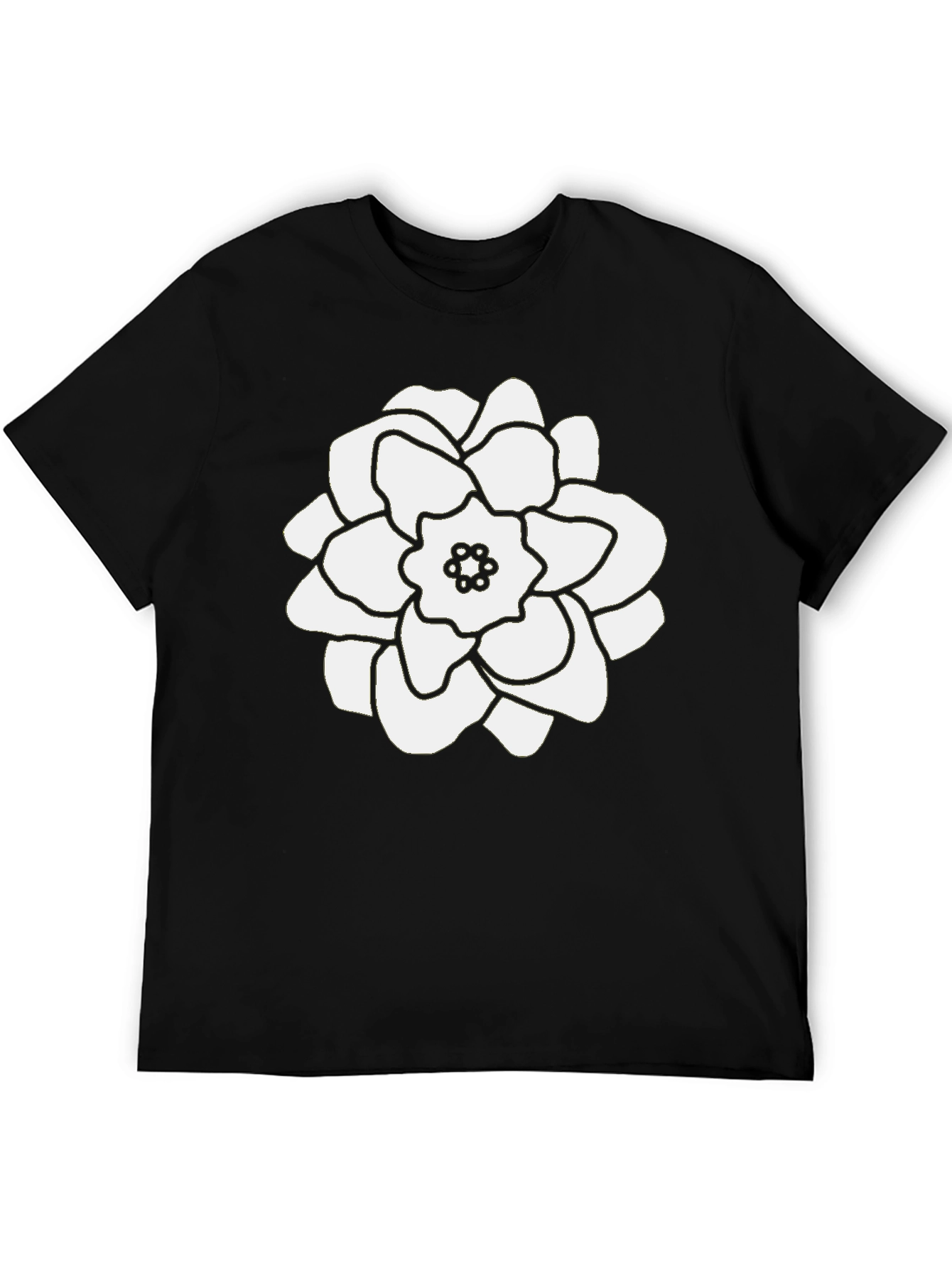 Black Floral Print Black T-Shirt view 5