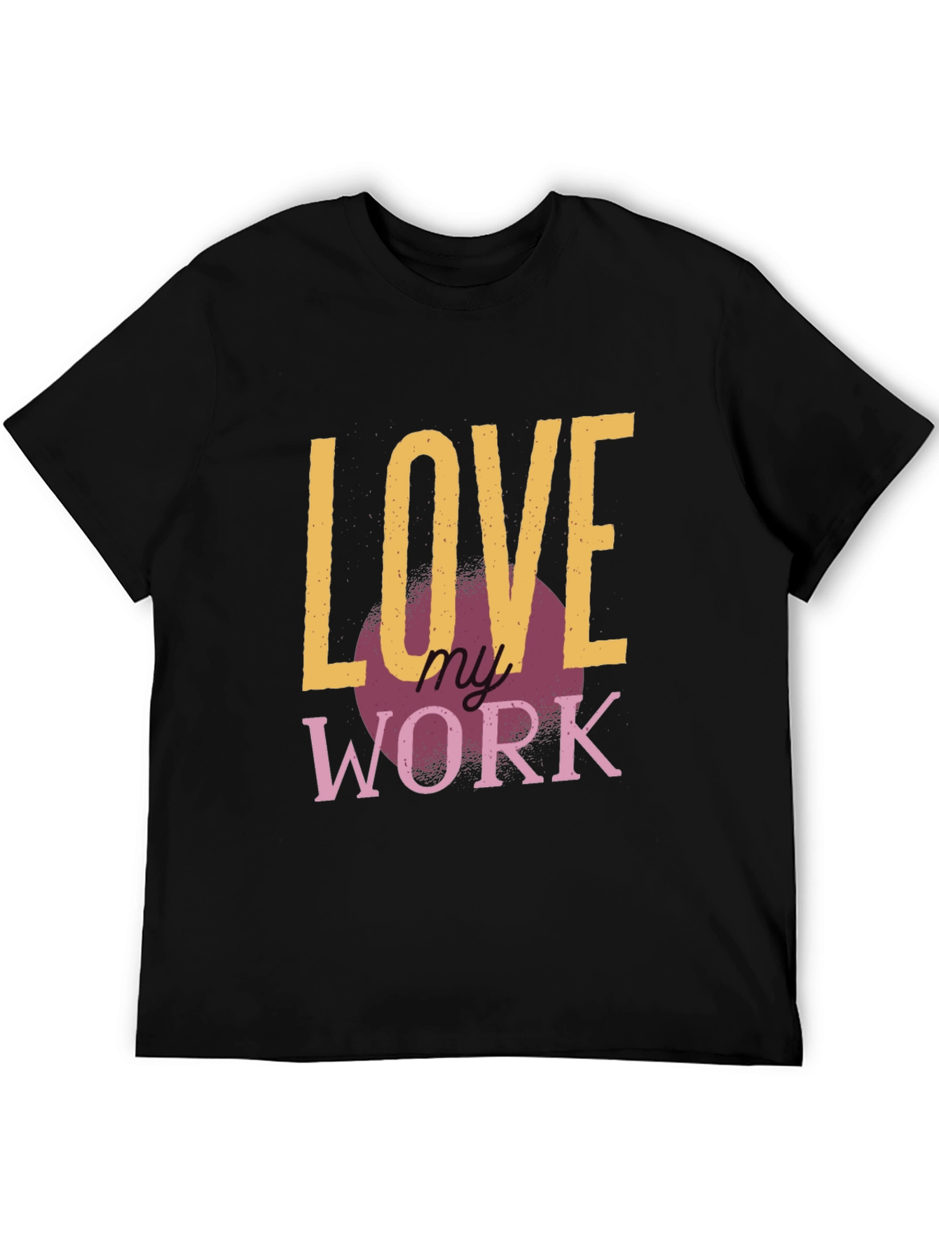 Black Love My Work Graphic Tee - Black Cotton T-Shirt view 5