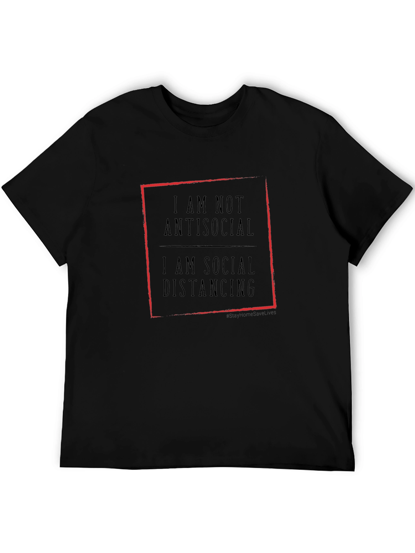 Black Social Distancing T-Shirt - Anti-Social Graphic Tee view 5